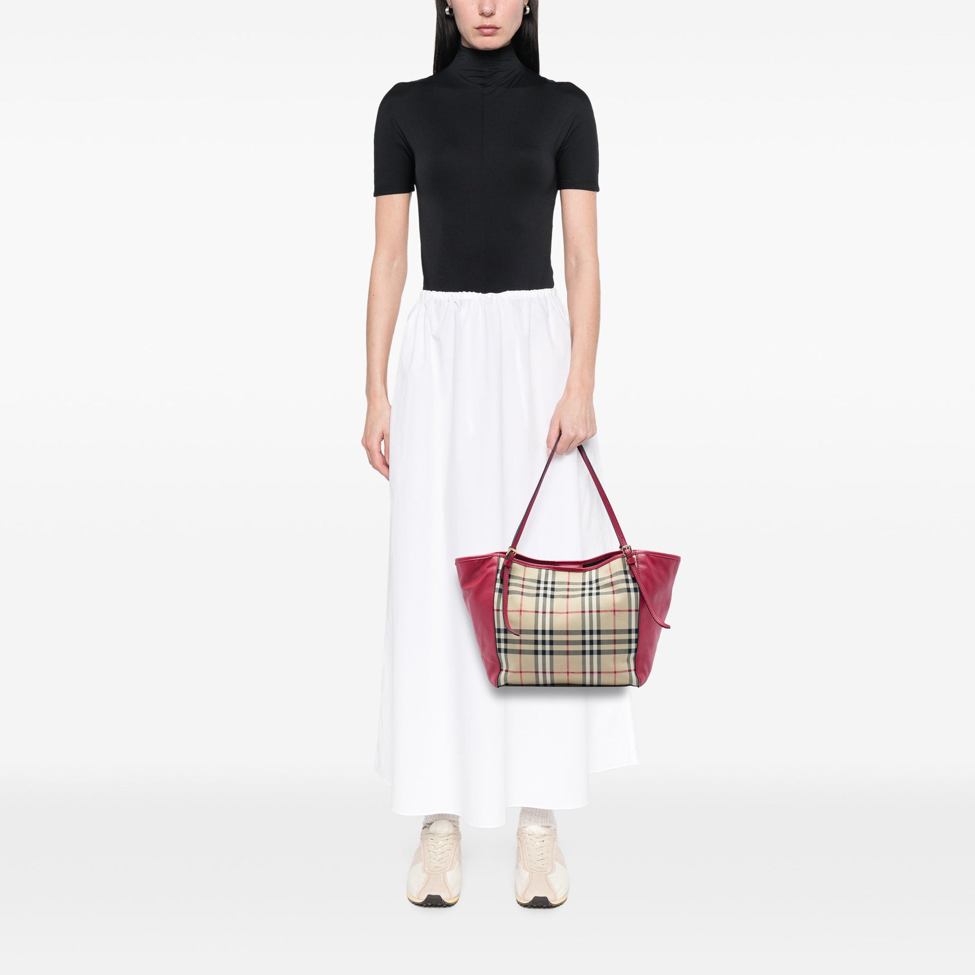 Burberry Small Haymarket Check Canvas and Leather Canterbury Tote