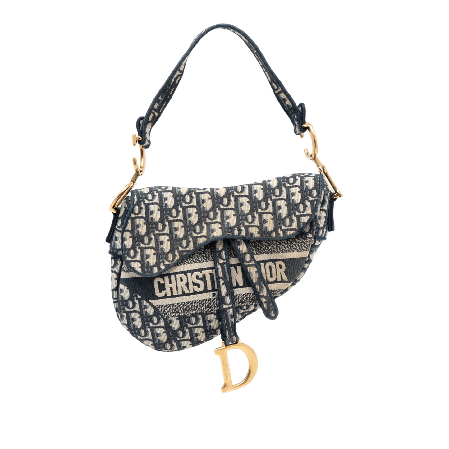 Dior Oblique Embroidered Canvas Saddle Bag