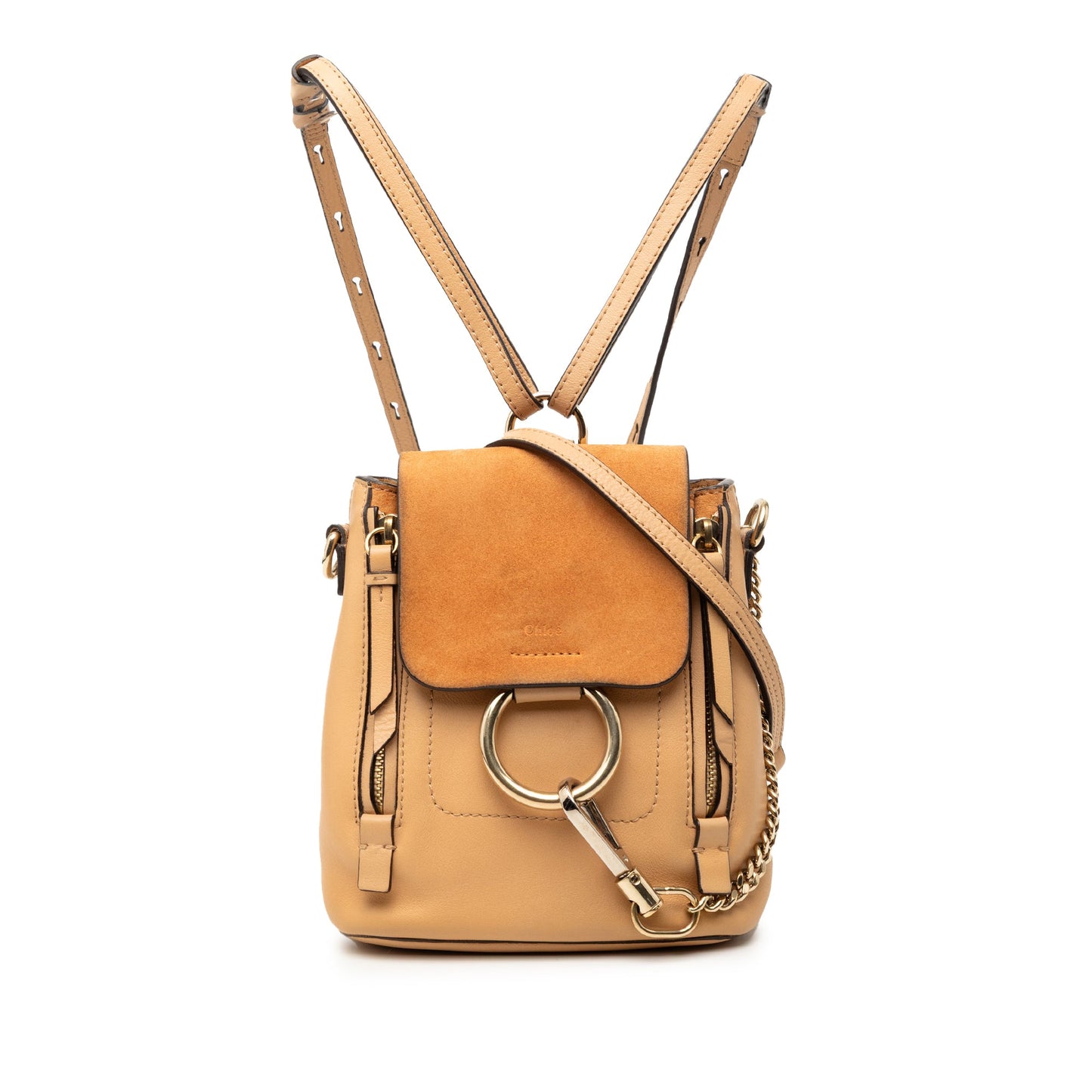 Chloé Mini Calfskin and Suede Faye Backpack