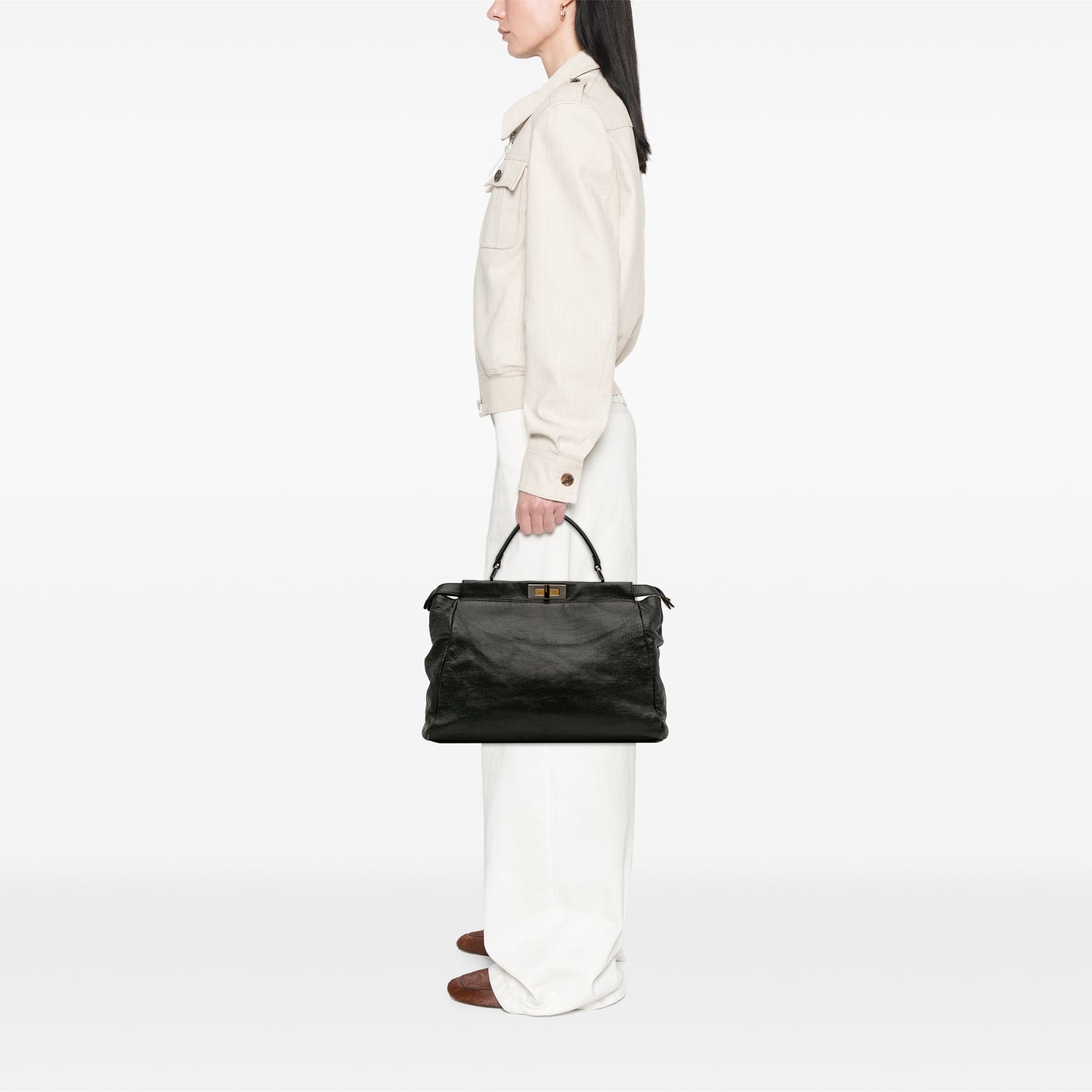 Fendi Large Goatskin Peekaboo Iconic Satchel