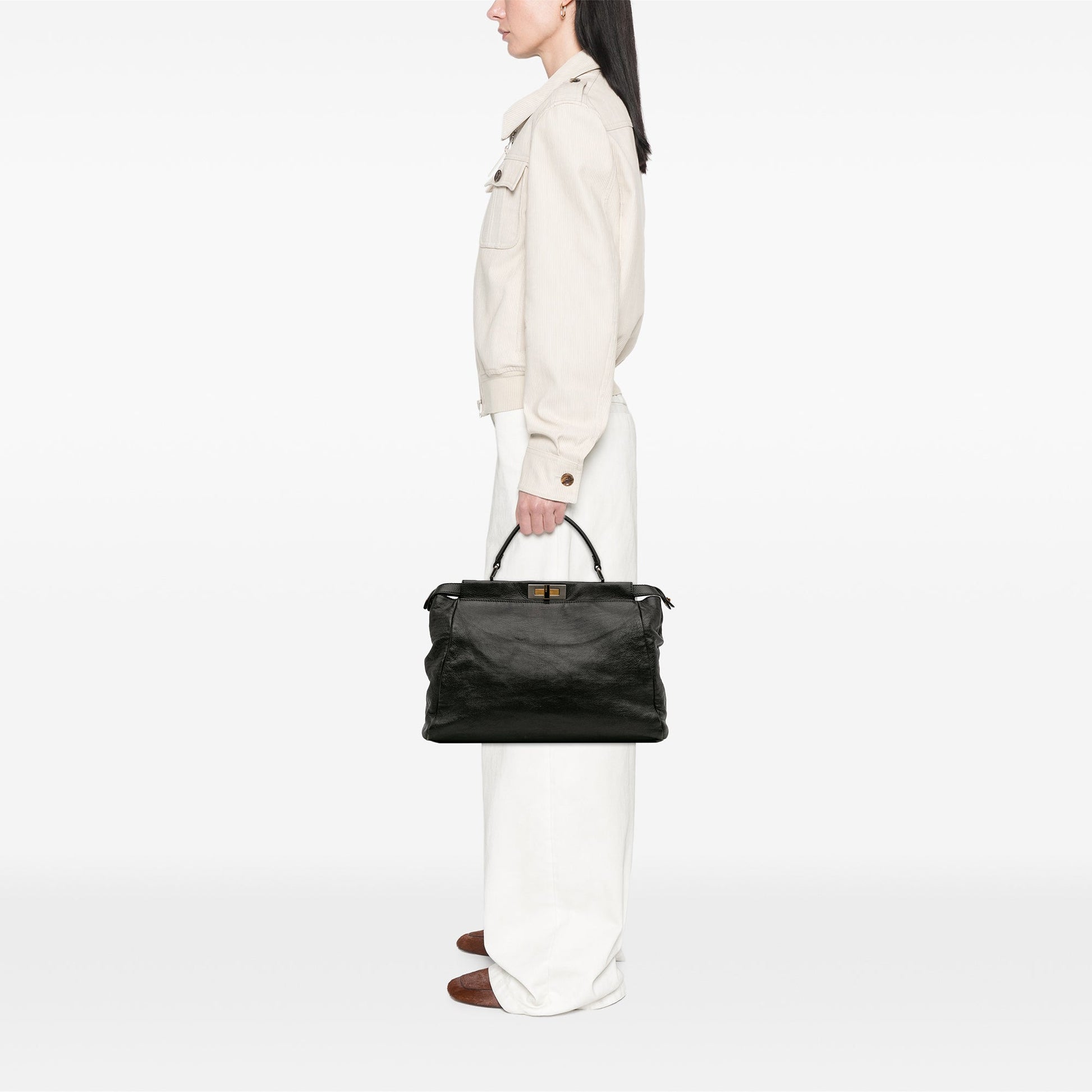 Fendi Large Goatskin Peekaboo Iconic Satchel