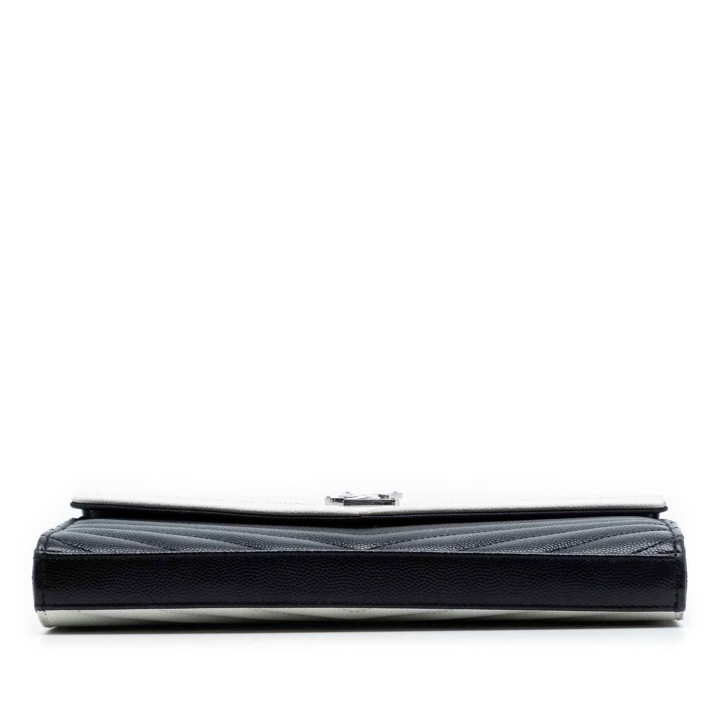 Bicolor Grain De Poudre Chevron Monogram Envelope Chain Wallet
