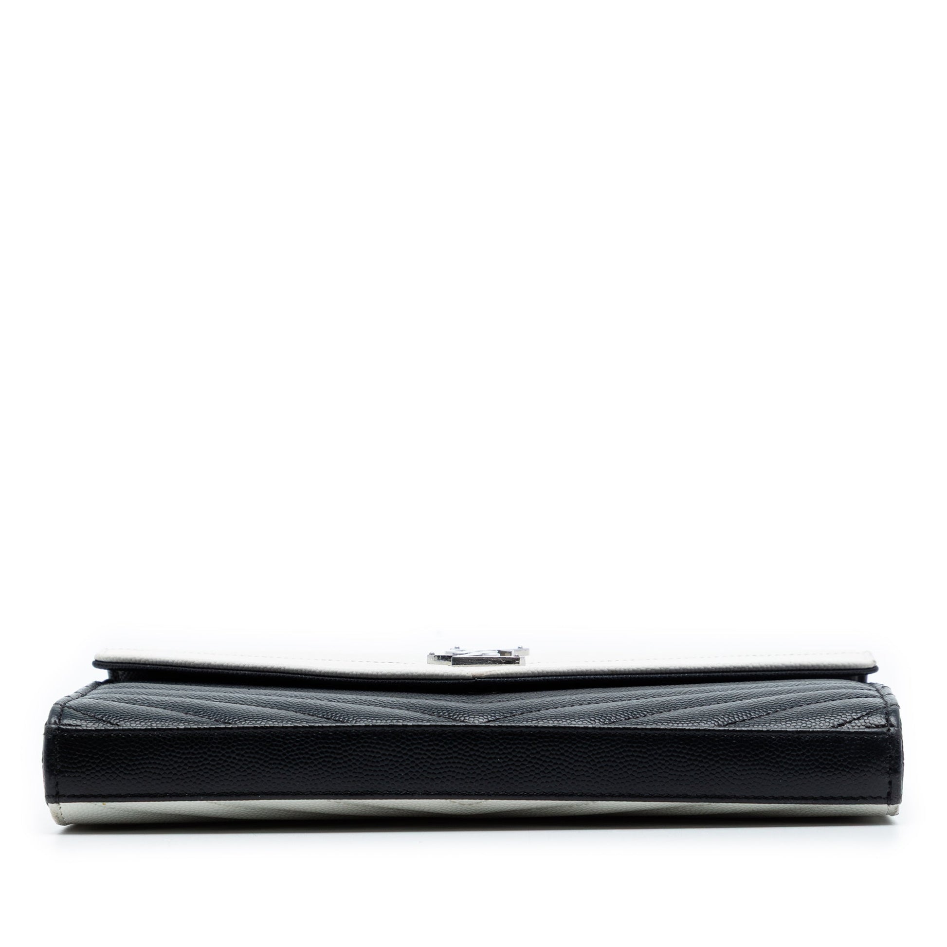 Bicolor Grain De Poudre Chevron Monogram Envelope Chain Wallet