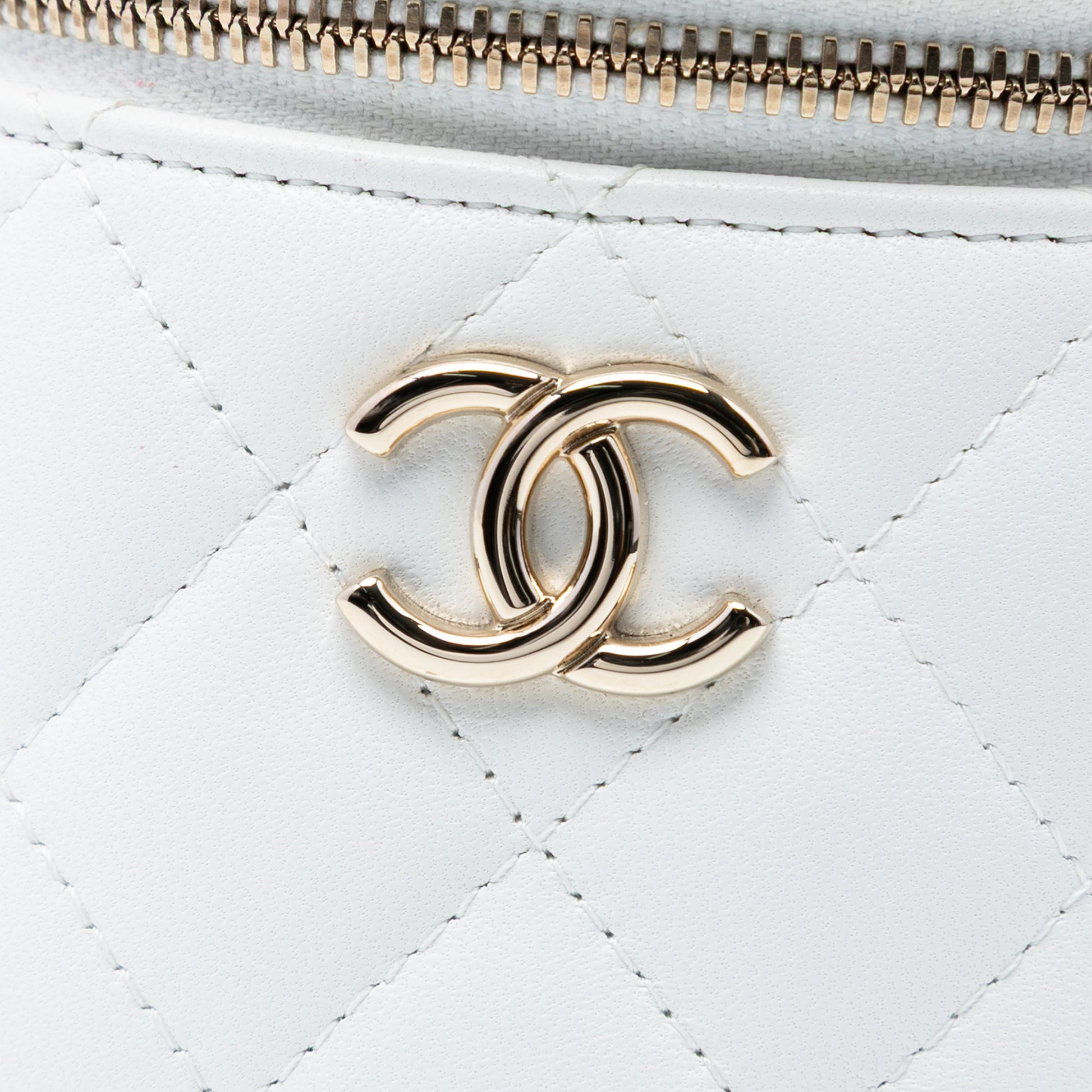Mini Quilted Lambskin Ruched Handle Vanity Case