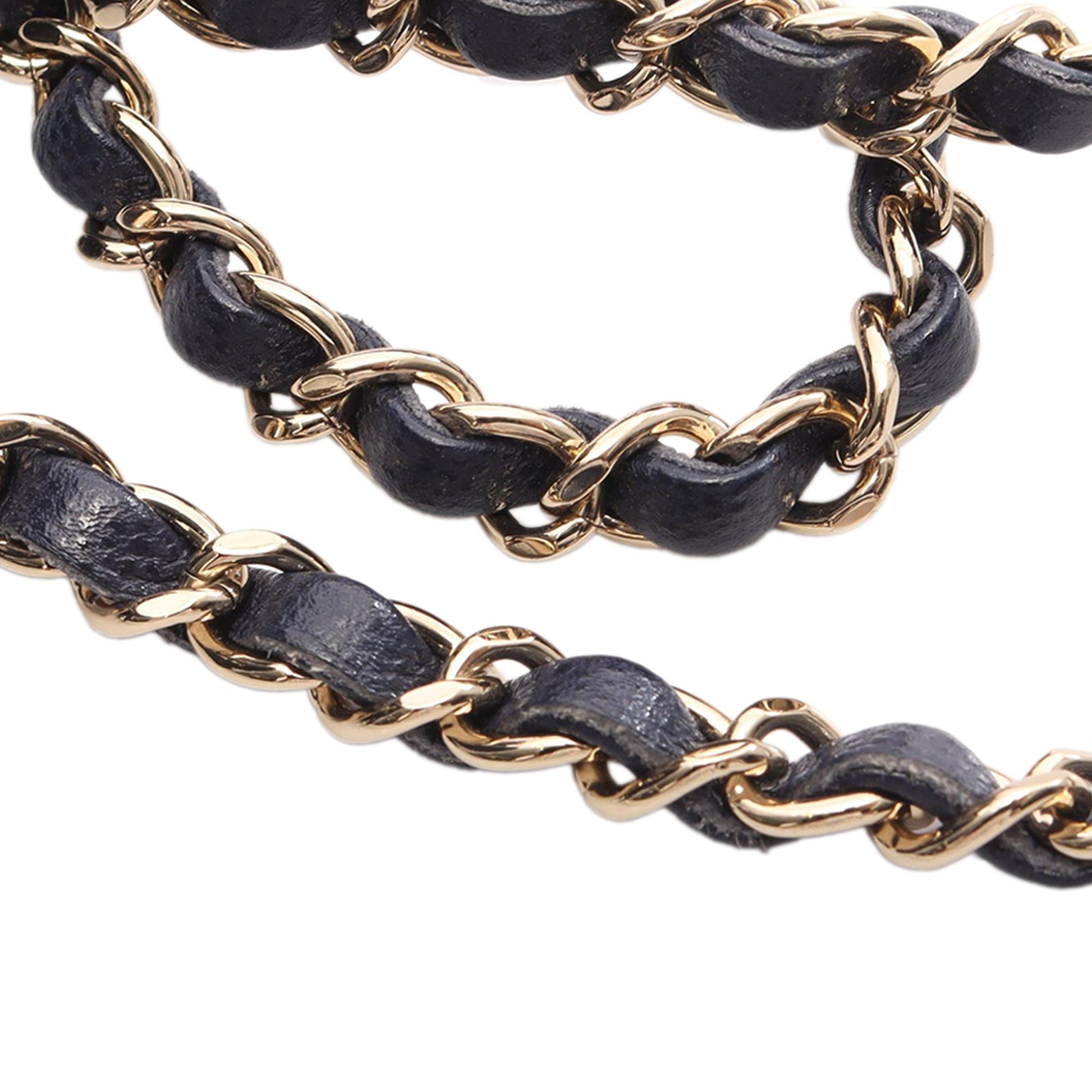 Chanel CC Quilted Caviar Top Handle Vanity Case with Chain