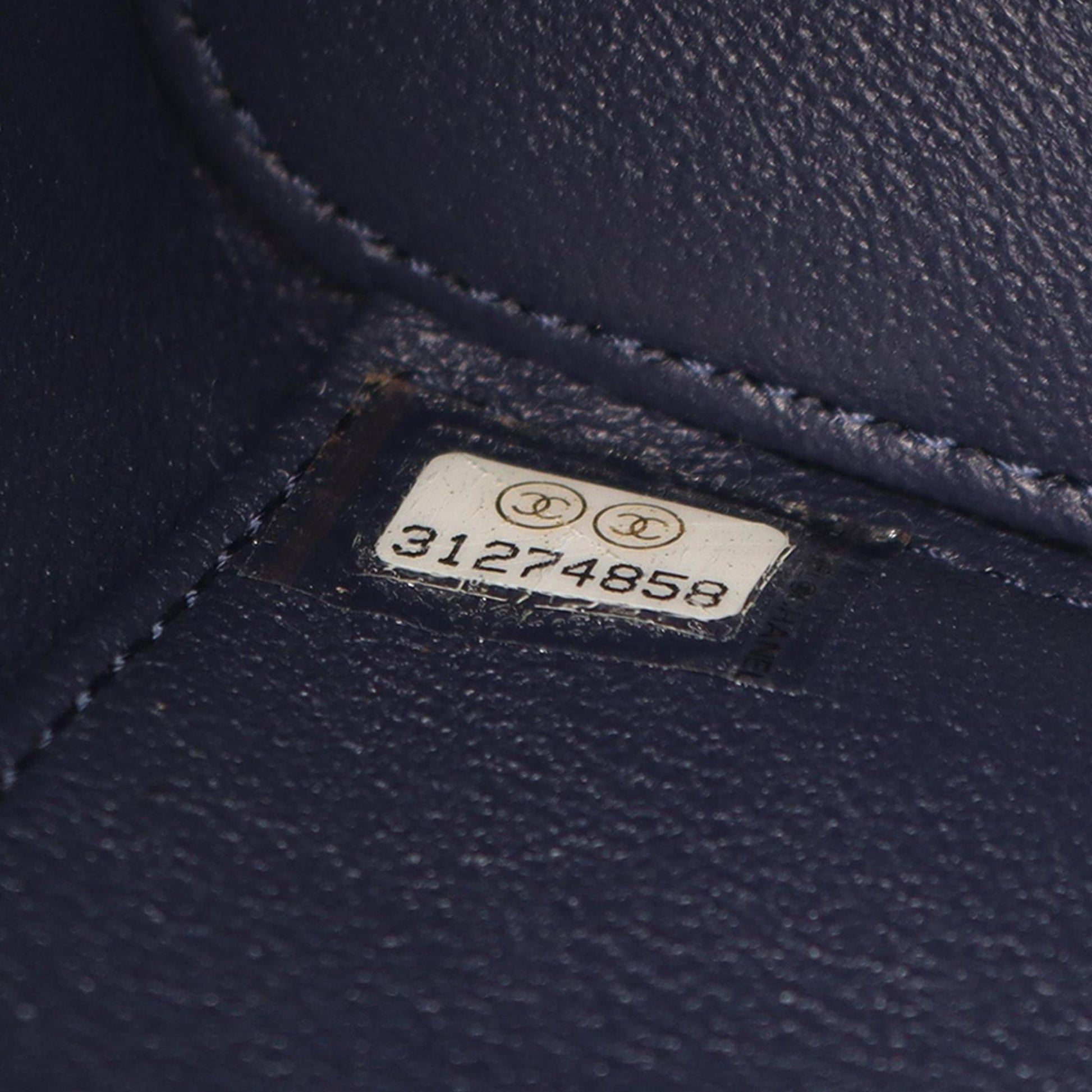Chanel CC Quilted Caviar Top Handle Vanity Case with Chain