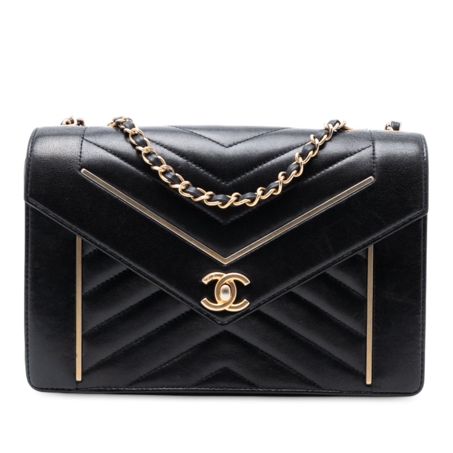 Chanel Medium Reversed Chevron Lambskin Flap