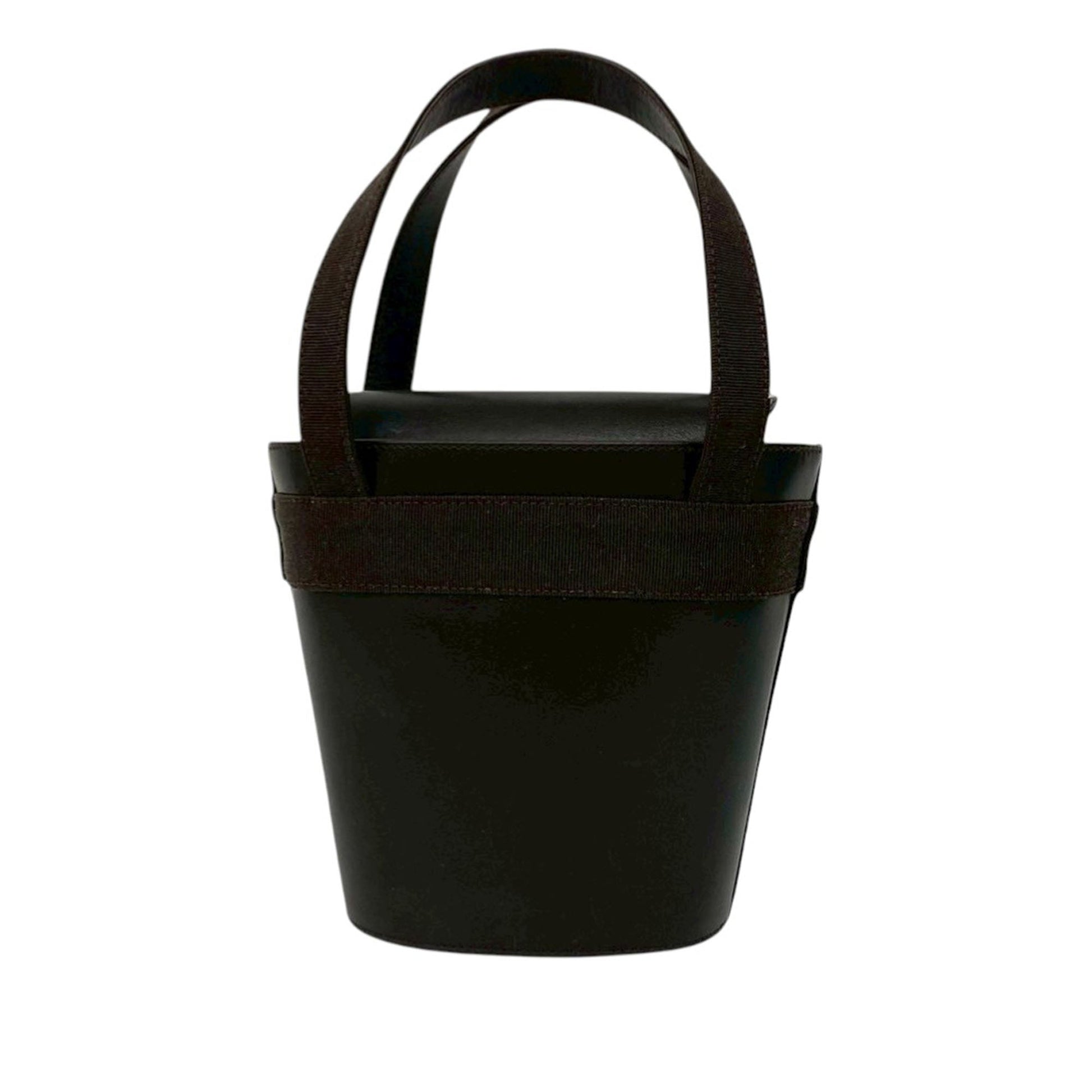 Ferragamo Leather Vara Bow Top Handle Bucket Bag