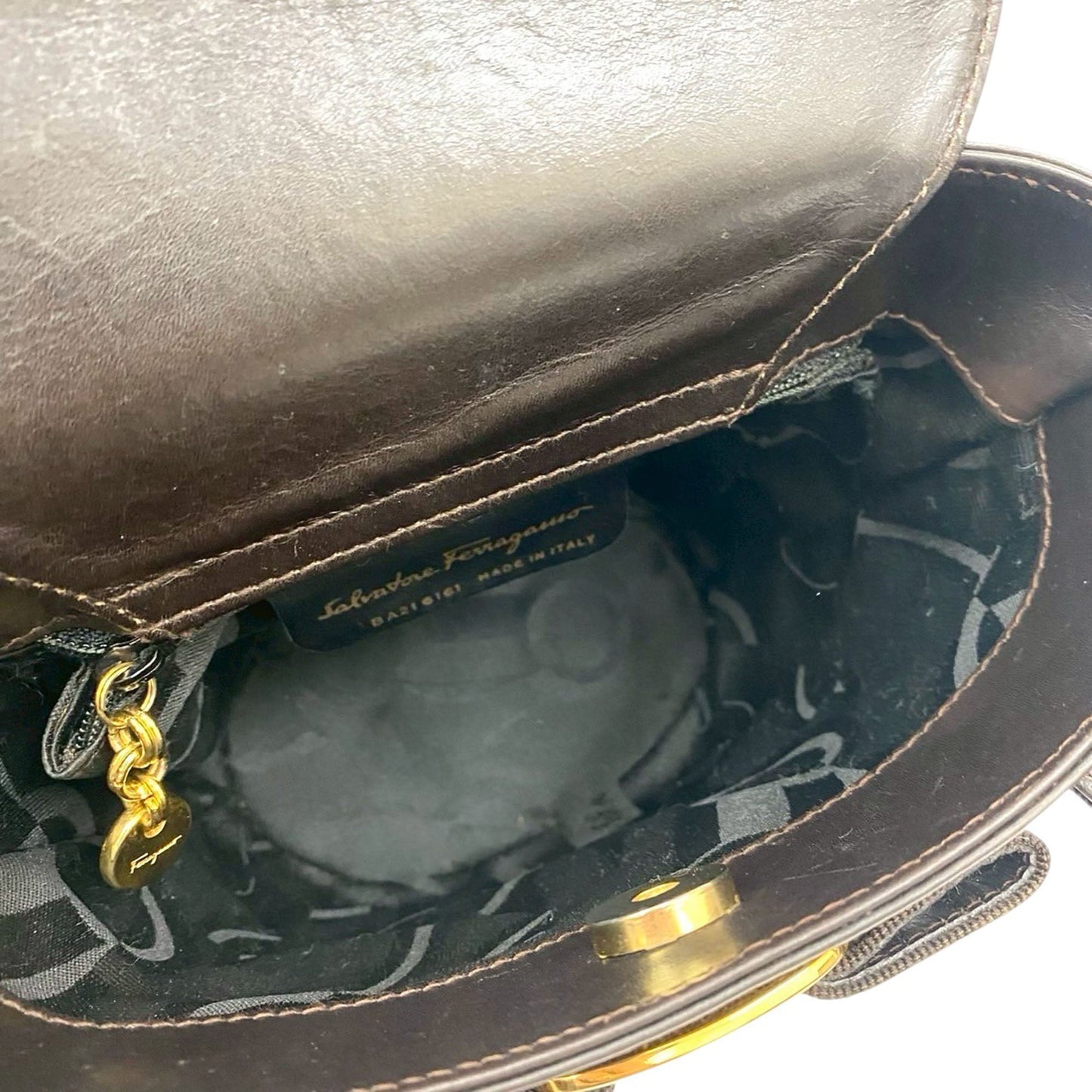 Ferragamo Leather Vara Bow Top Handle Bucket Bag