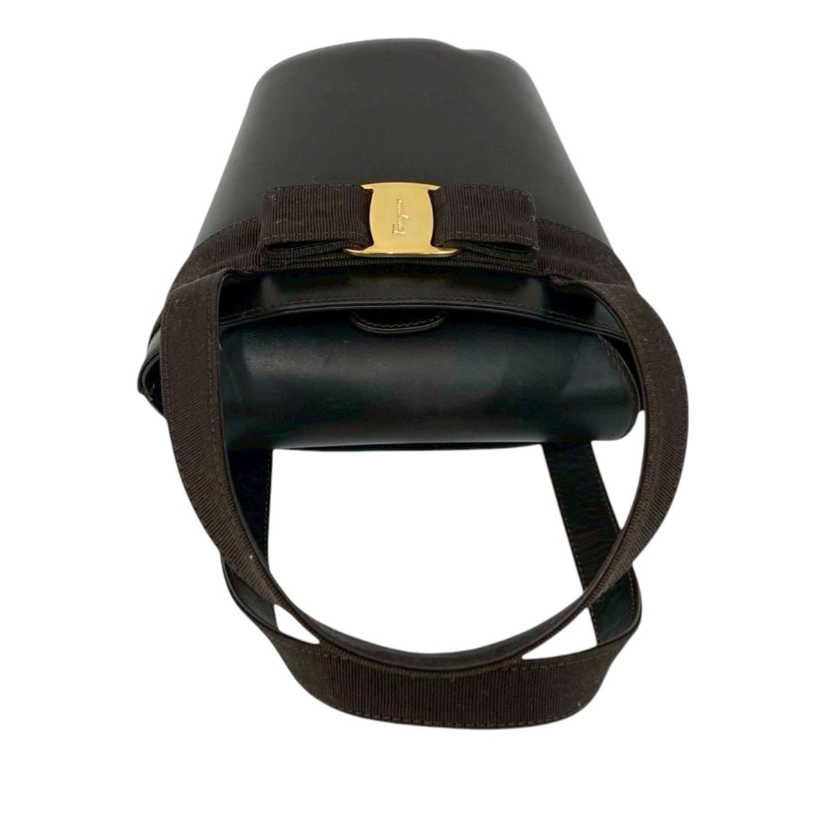 Ferragamo Leather Vara Bow Top Handle Bucket Bag