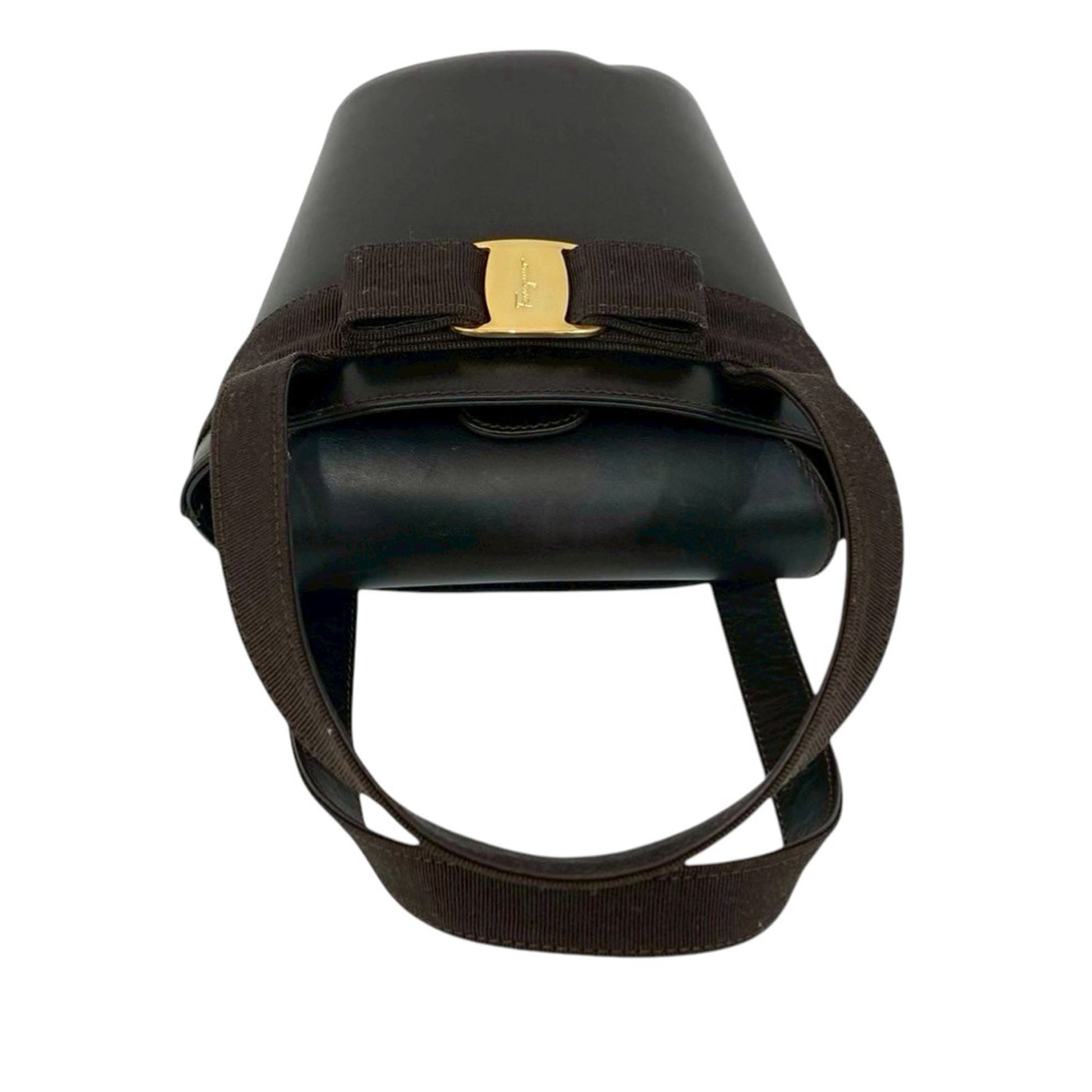 Ferragamo Leather Vara Bow Top Handle Bucket Bag