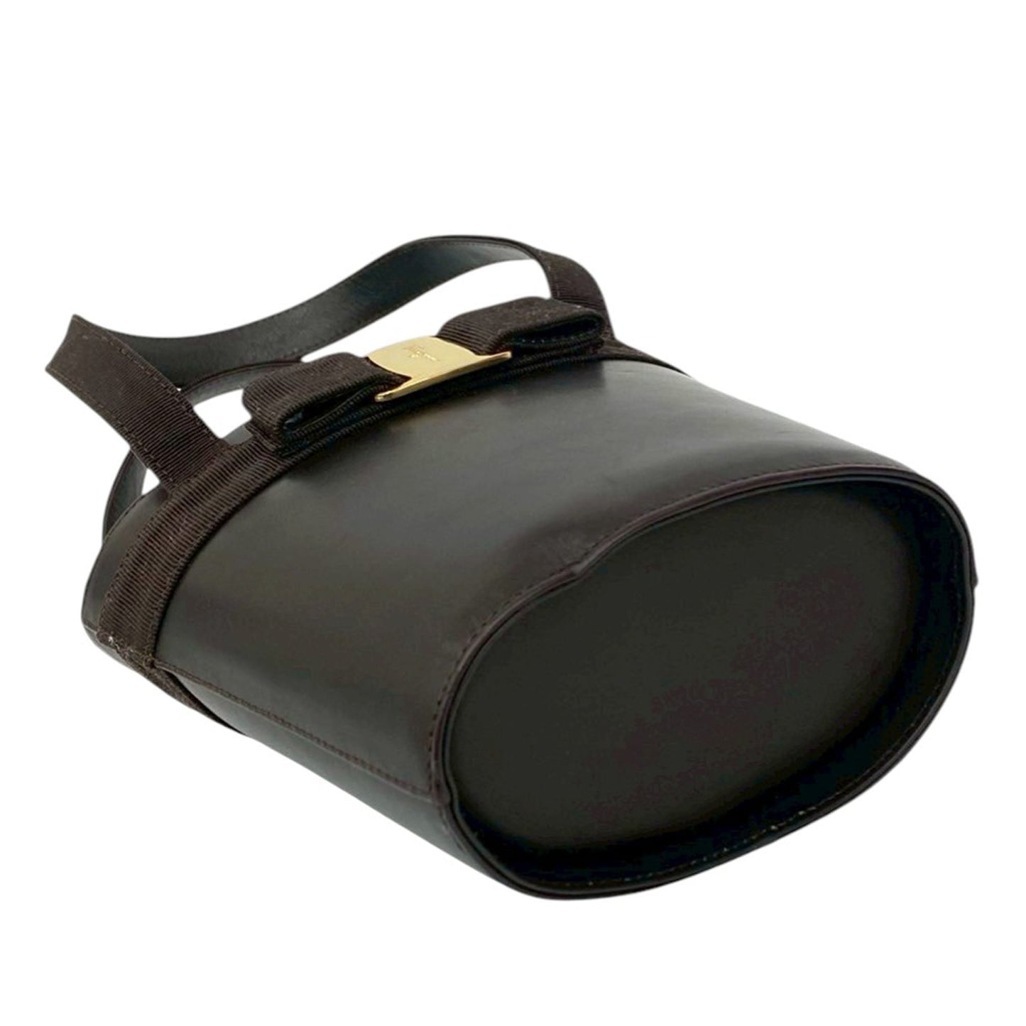 Ferragamo Leather Vara Bow Top Handle Bucket Bag