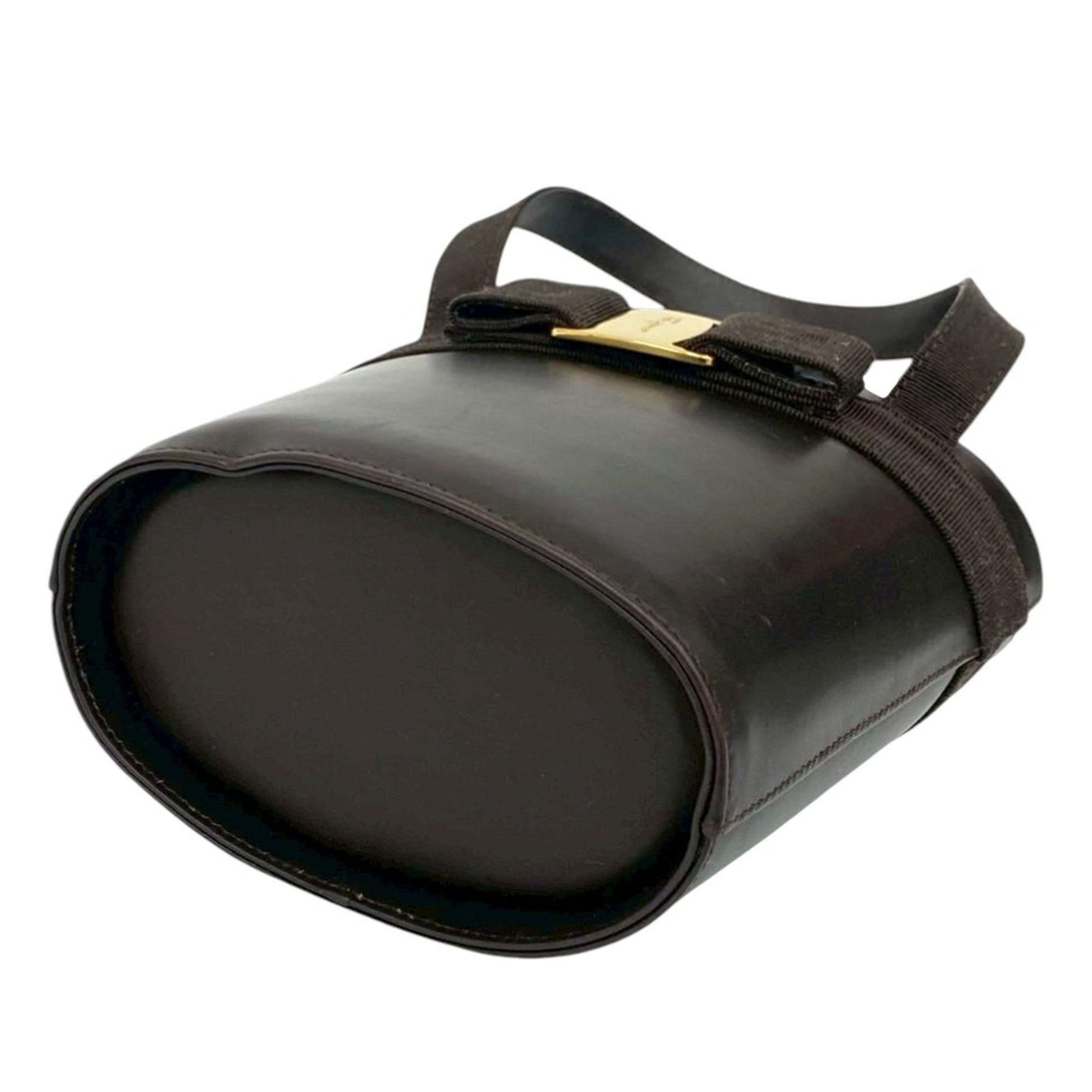 Ferragamo Leather Vara Bow Top Handle Bucket Bag