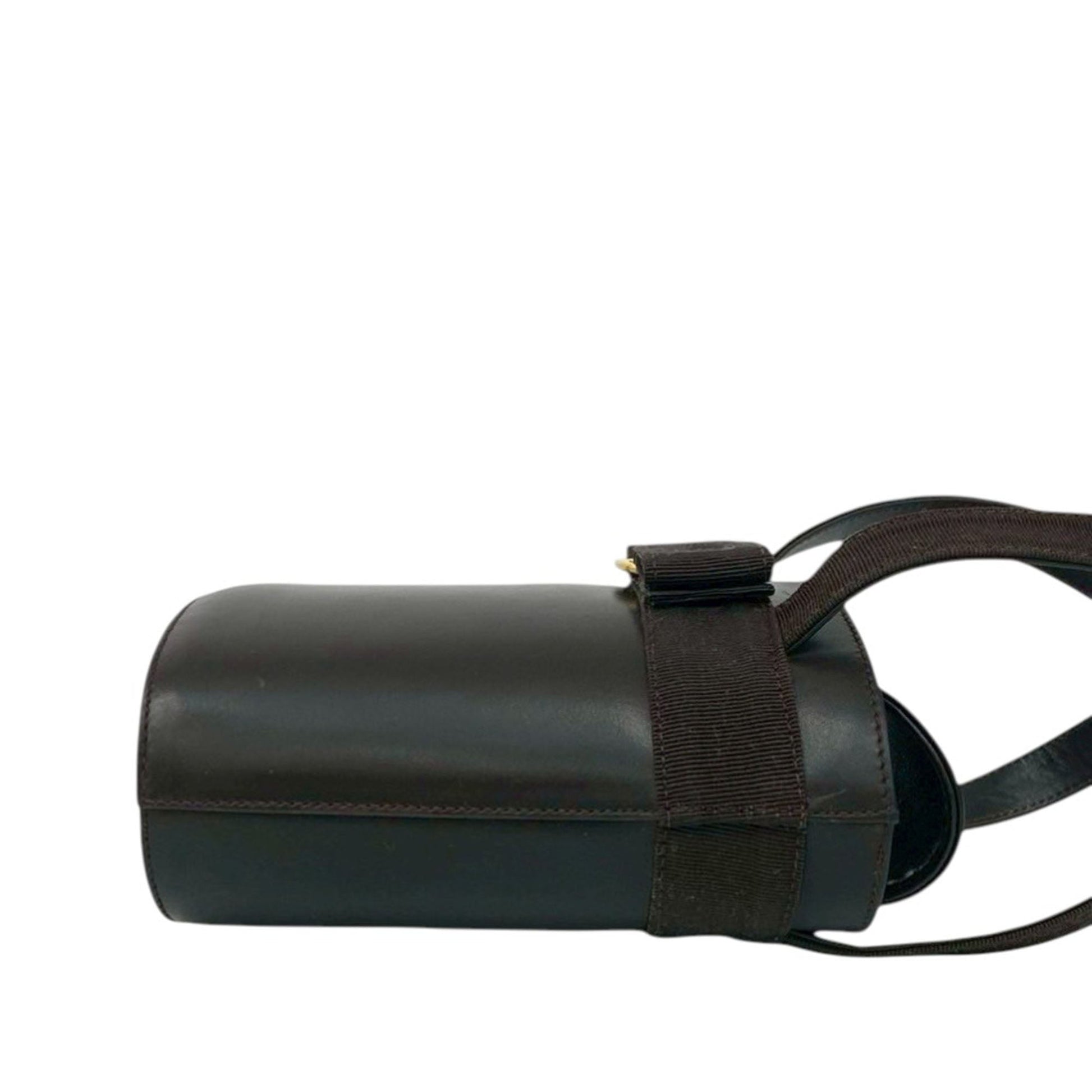 Ferragamo Leather Vara Bow Top Handle Bucket Bag