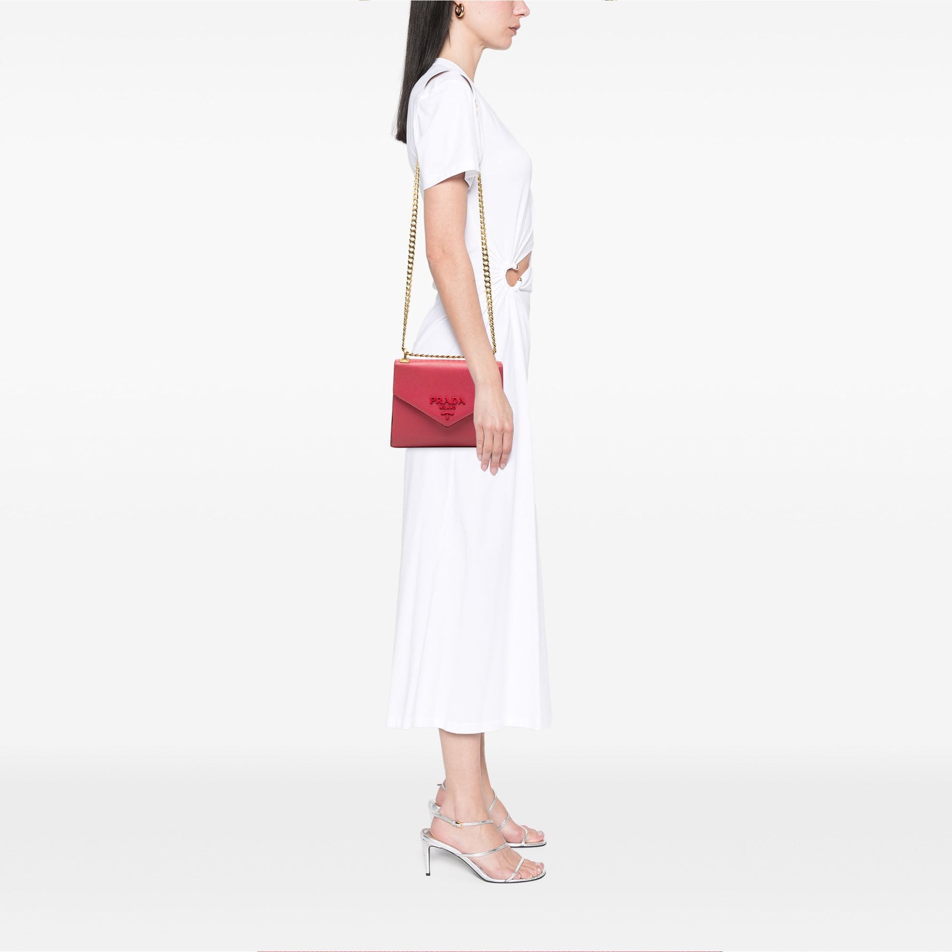 Prada Saffiano Cuir Monochrome Envelope Crossbody