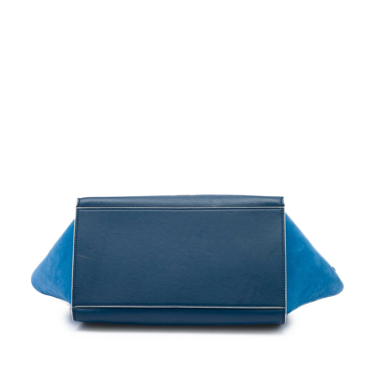 Celine Small Bicolor Calfskin and Nubuck Trapeze Satchel