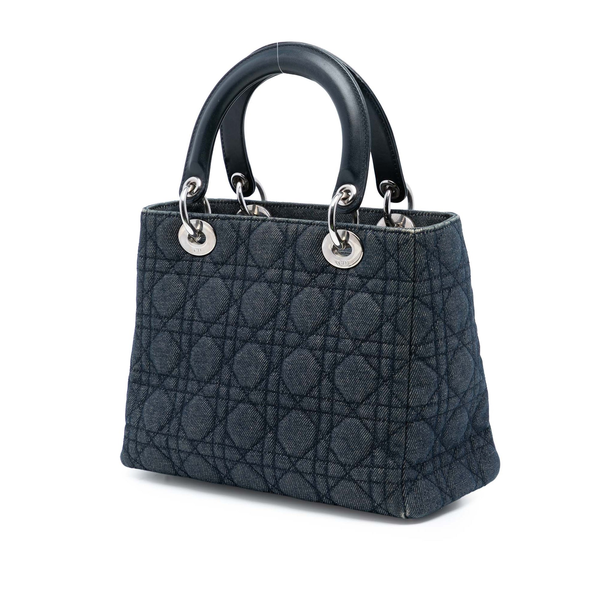 Dior Medium Denim Cannage Lady Dior