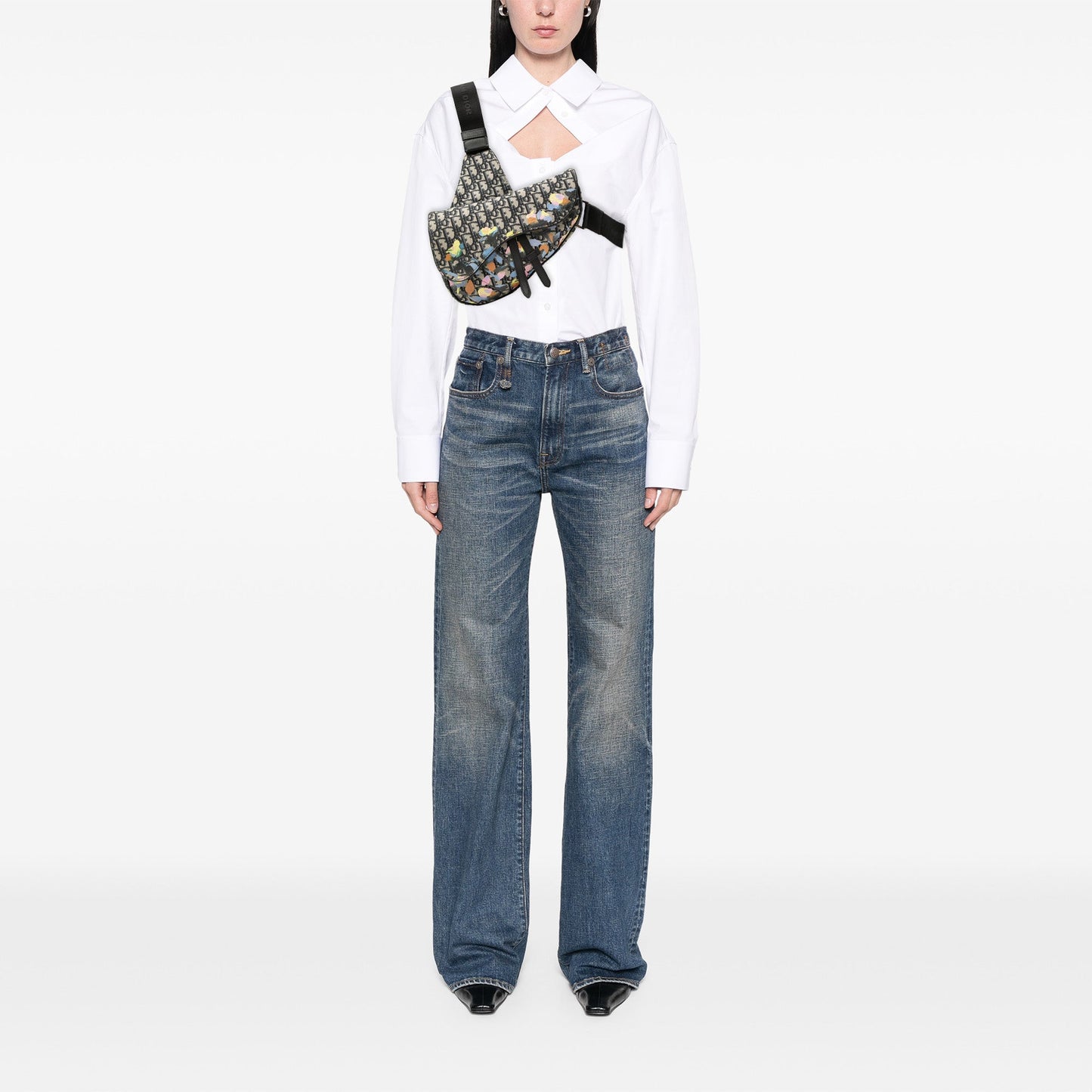Dior Alex Foxton Oblique Canvas Saddle Crossbody