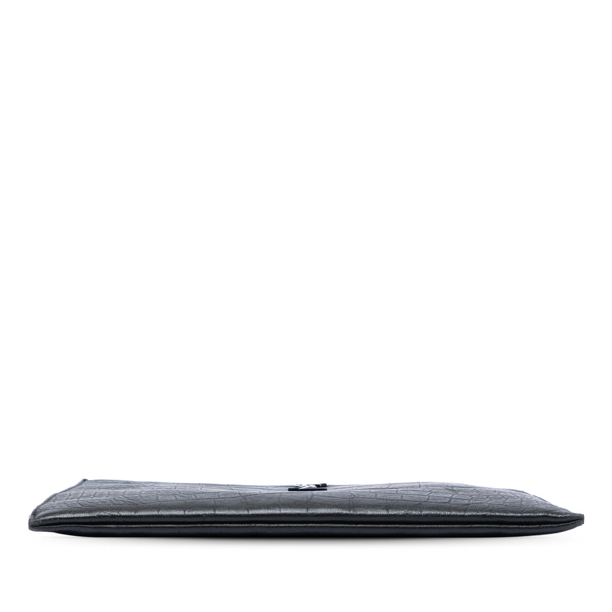 Saint Laurent Croc Embossed Leather Monogram Document Holder