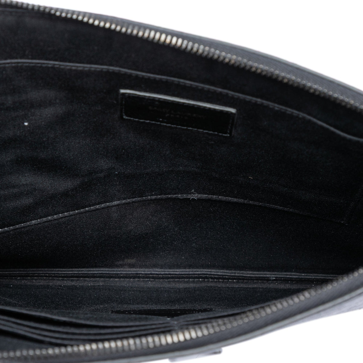 Saint Laurent Croc Embossed Leather Monogram Document Holder