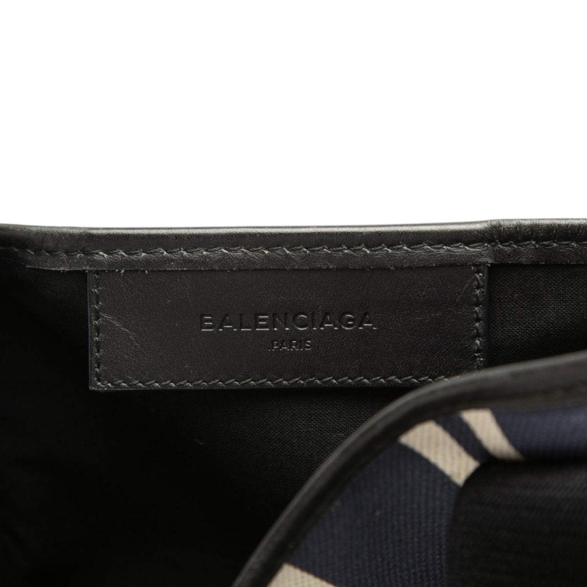 Balenciaga Canvas Striped Navy Cabas S