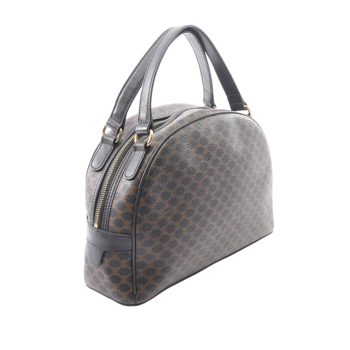 Celine Macadam Coated Canvas Dome Handbag — Brown
