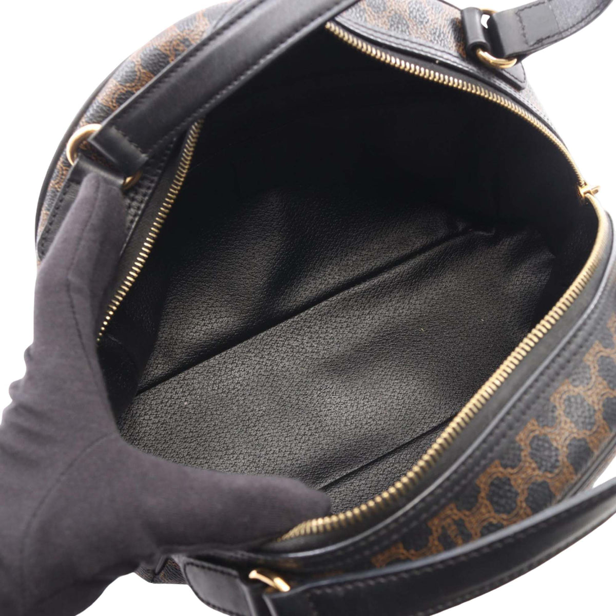 Celine Macadam Coated Canvas Dome Handbag — Brown