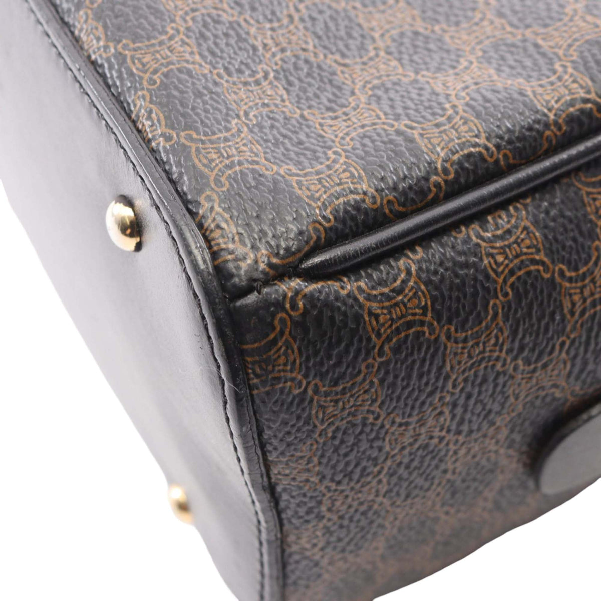 Celine Macadam Coated Canvas Dome Handbag — Brown