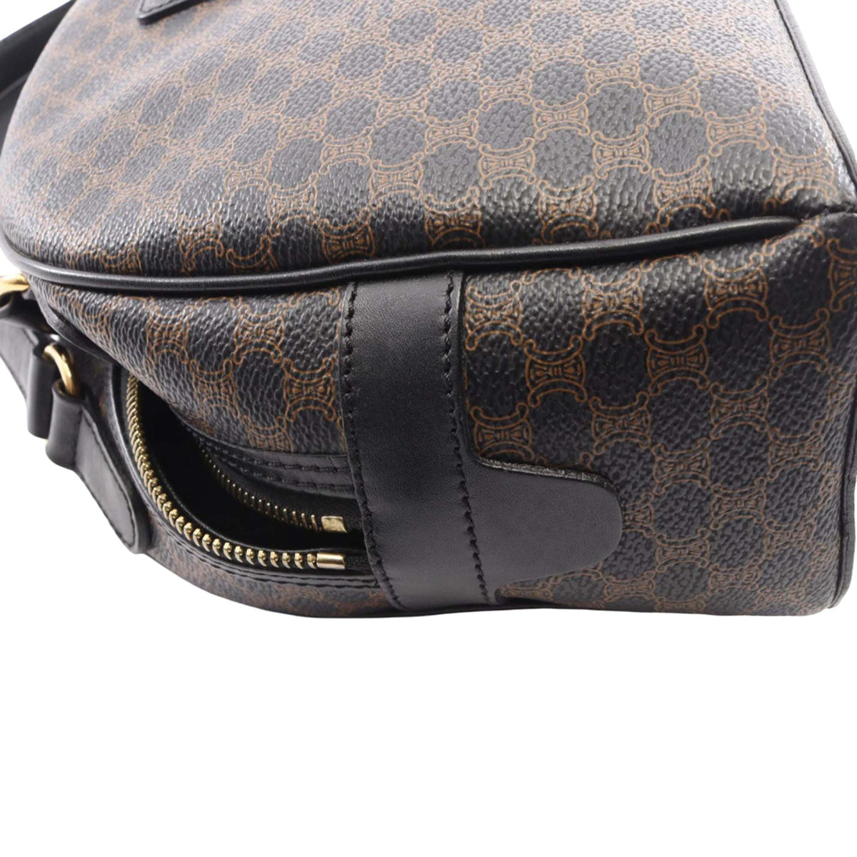 Celine Macadam Coated Canvas Dome Handbag — Brown