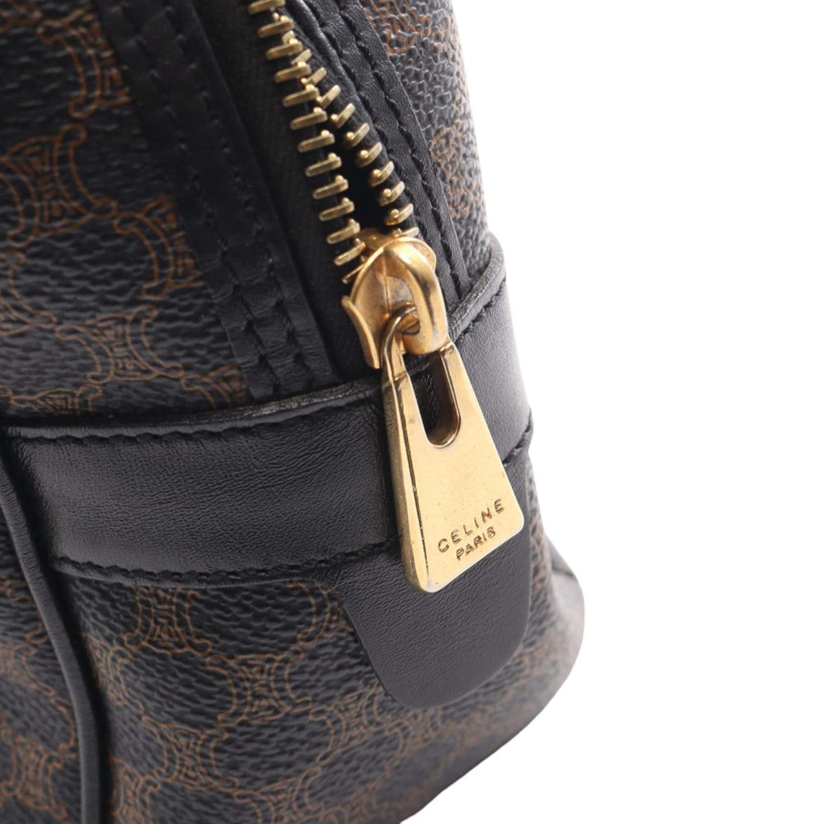 Celine Macadam Coated Canvas Dome Handbag — Brown