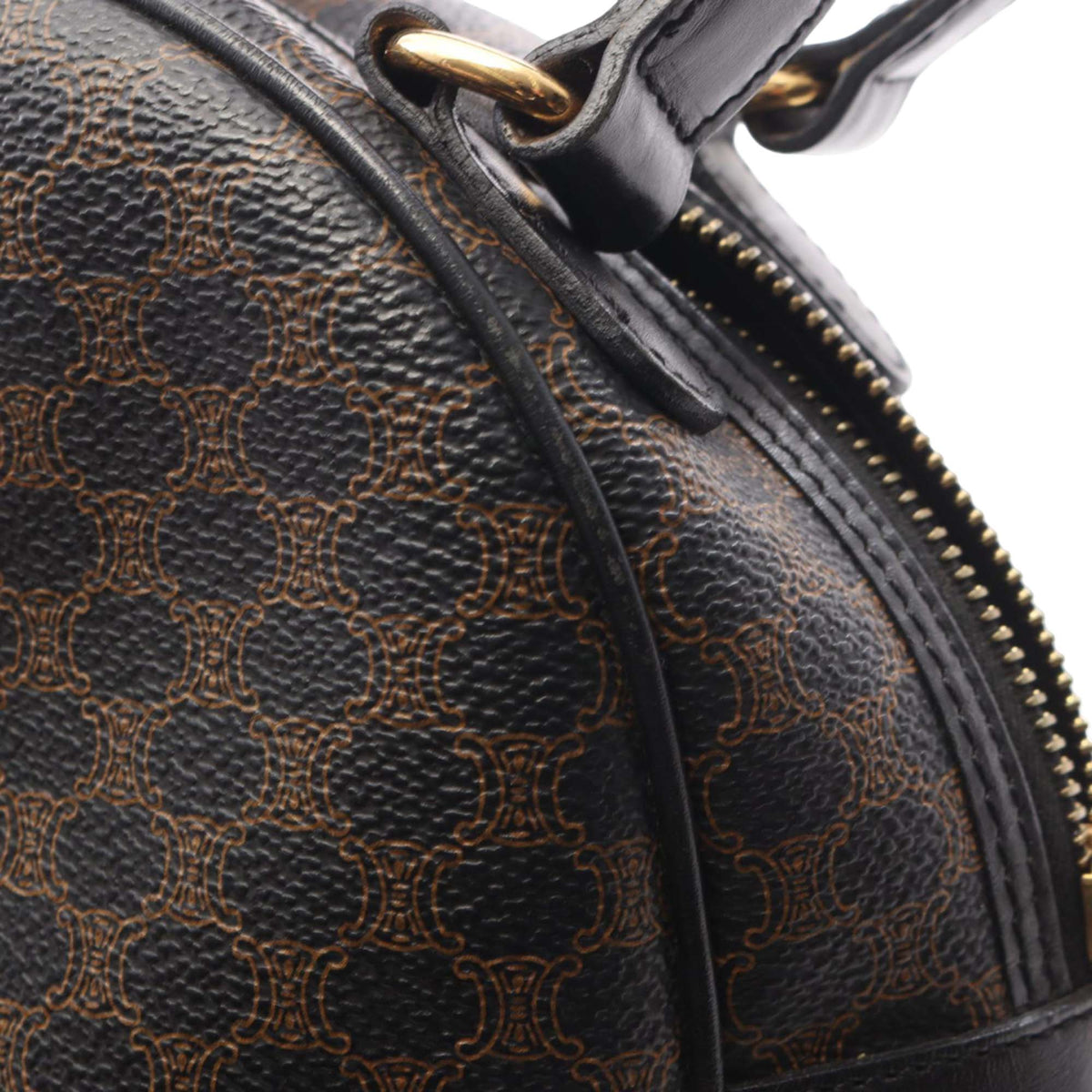 Celine Macadam Coated Canvas Dome Handbag — Brown
