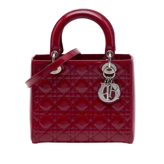 Dior Medium Patent Cannage Lady Dior