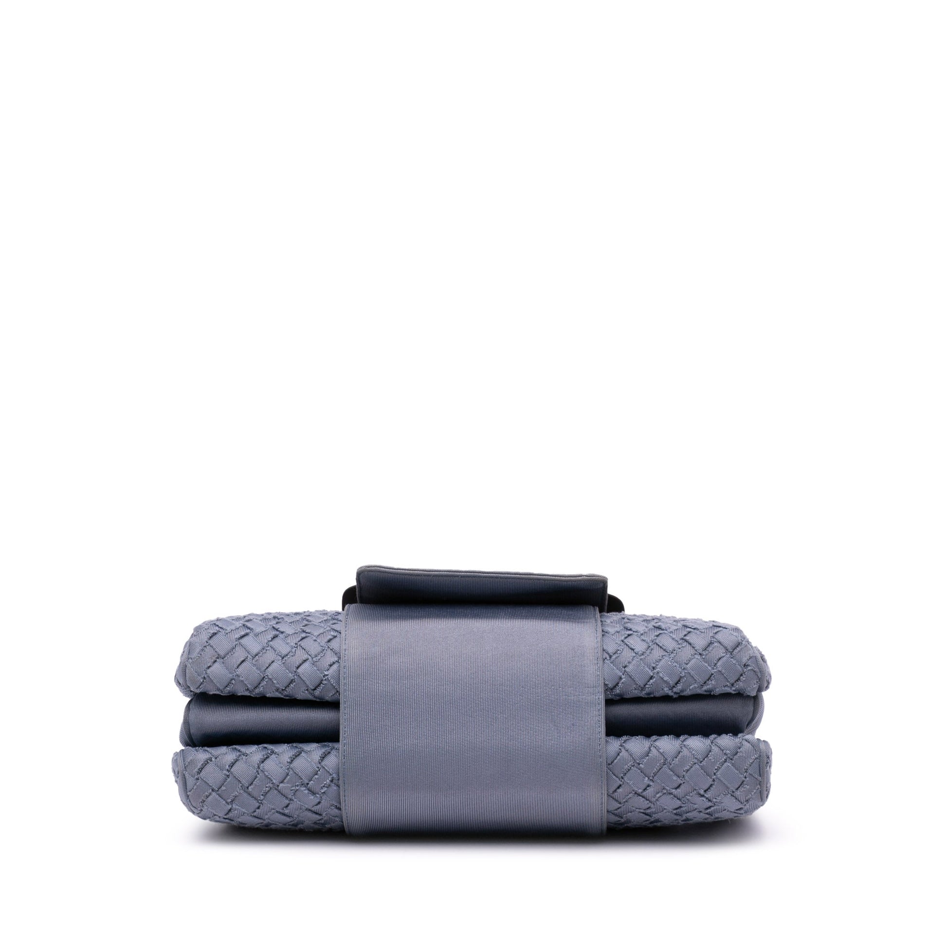 Bottega Veneta Canvas Intrecciato Buckle Flap Handbag