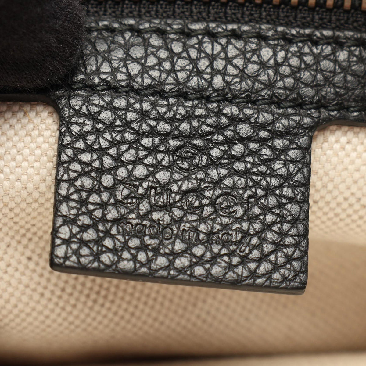 Gucci Grained Calfskin Logo Half Moon Crossbody