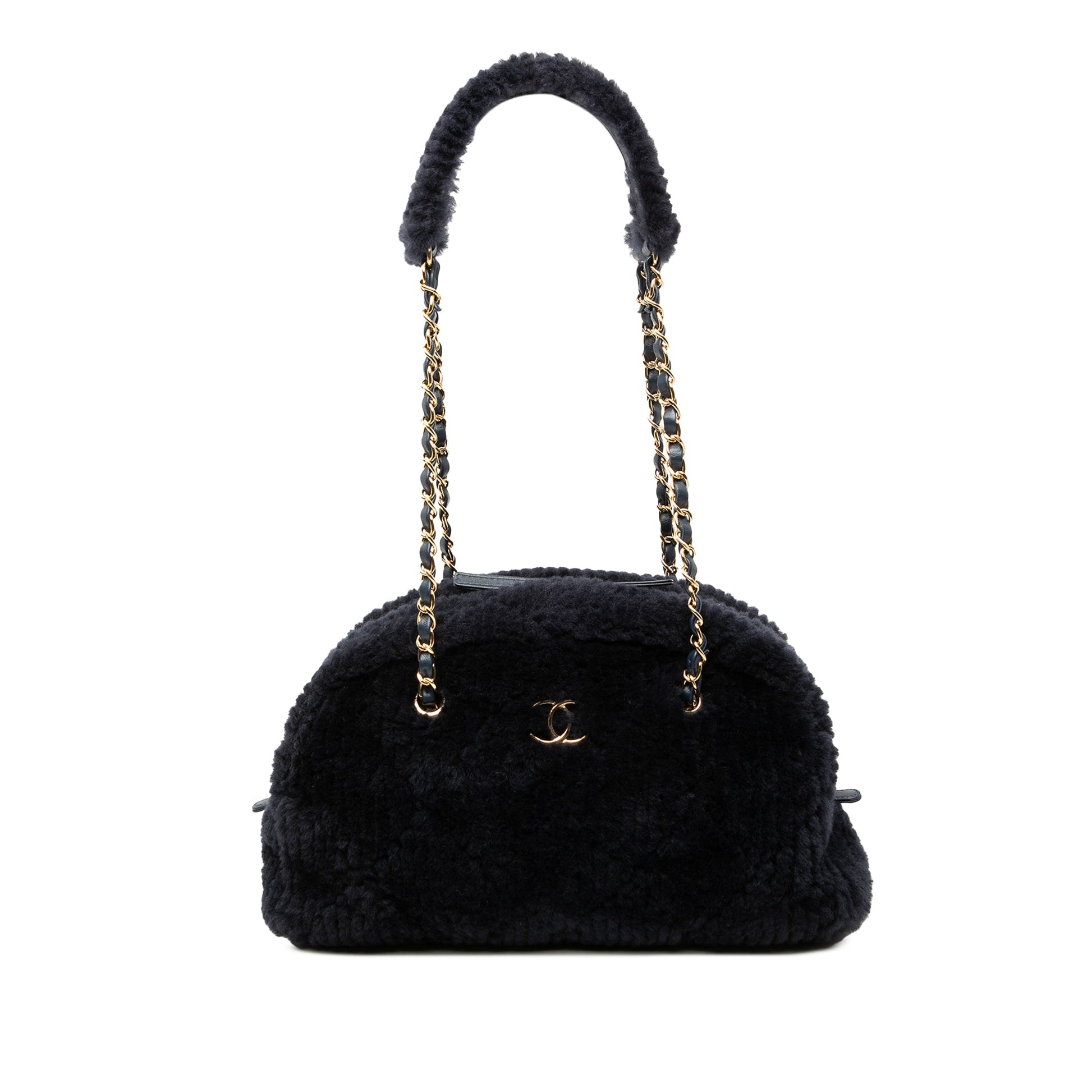 Chanel Coco Neigh Large Quilted Shearling Bowling Bag