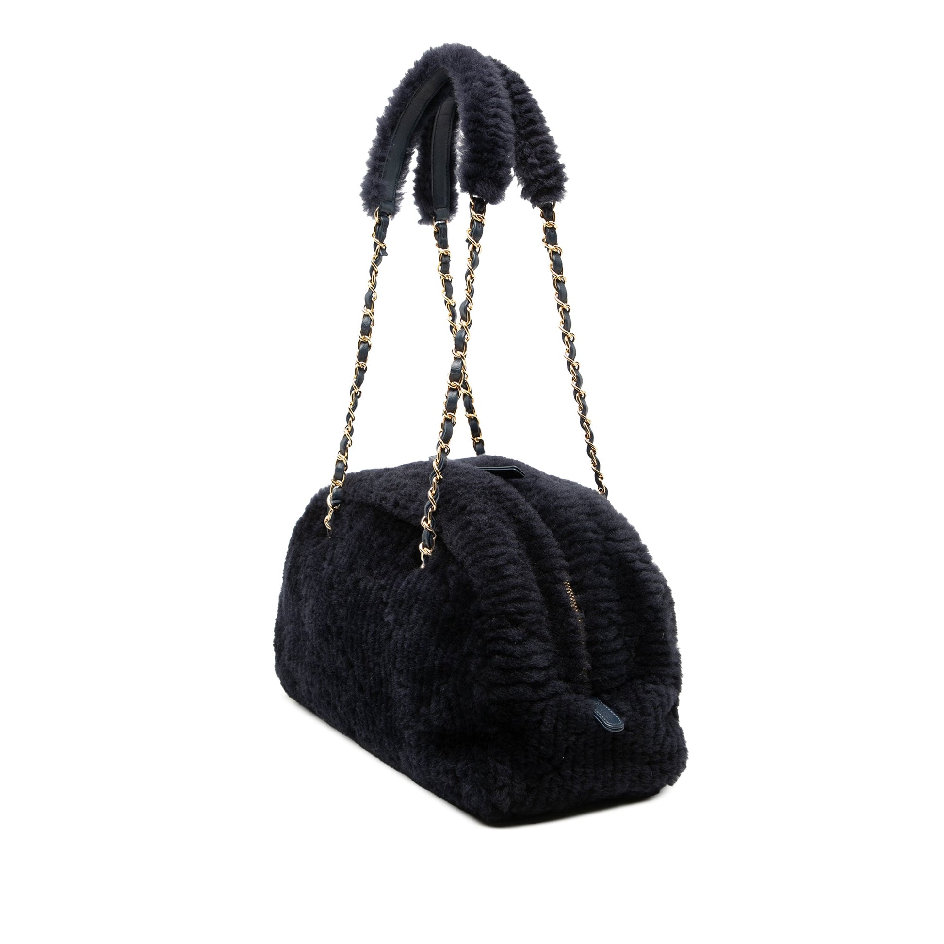 Chanel Coco Neigh Large Quilted Shearling Bowling Bag
