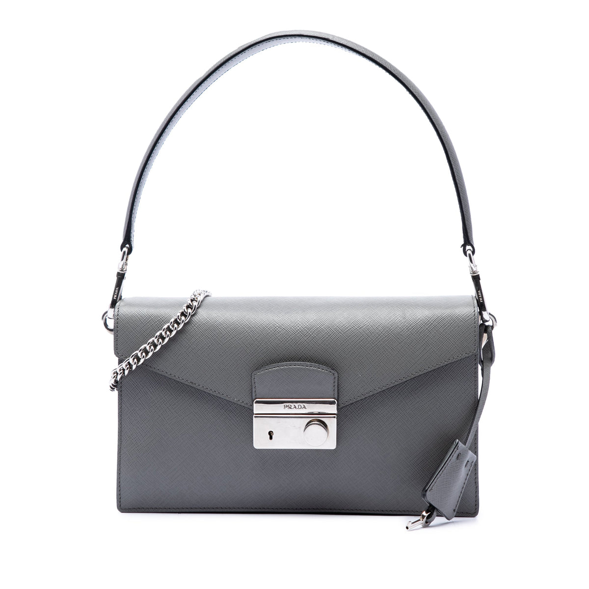 Prada Mini Saffiano Lux Sound Lock Satchel