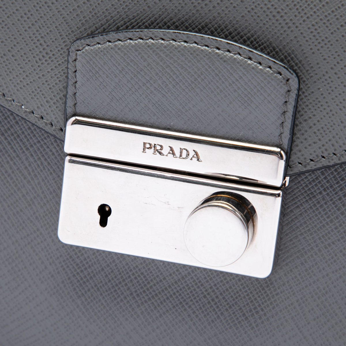 Prada Mini Saffiano Lux Sound Lock Satchel