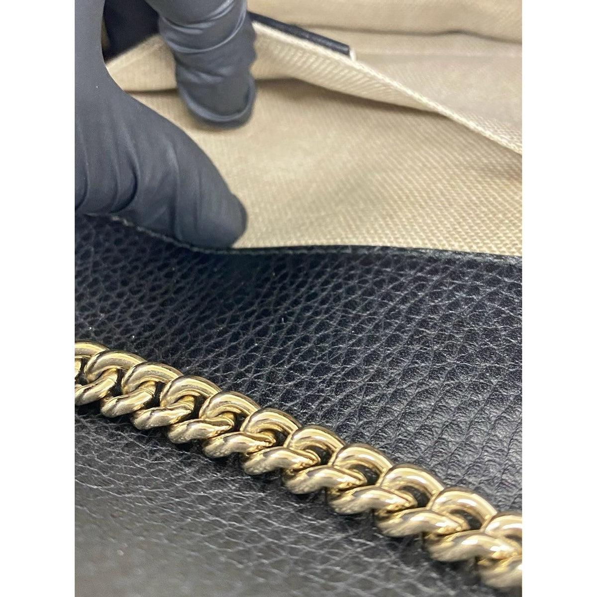 Gucci Small Dollar Calfskin Interlocking G Crossbody — Black