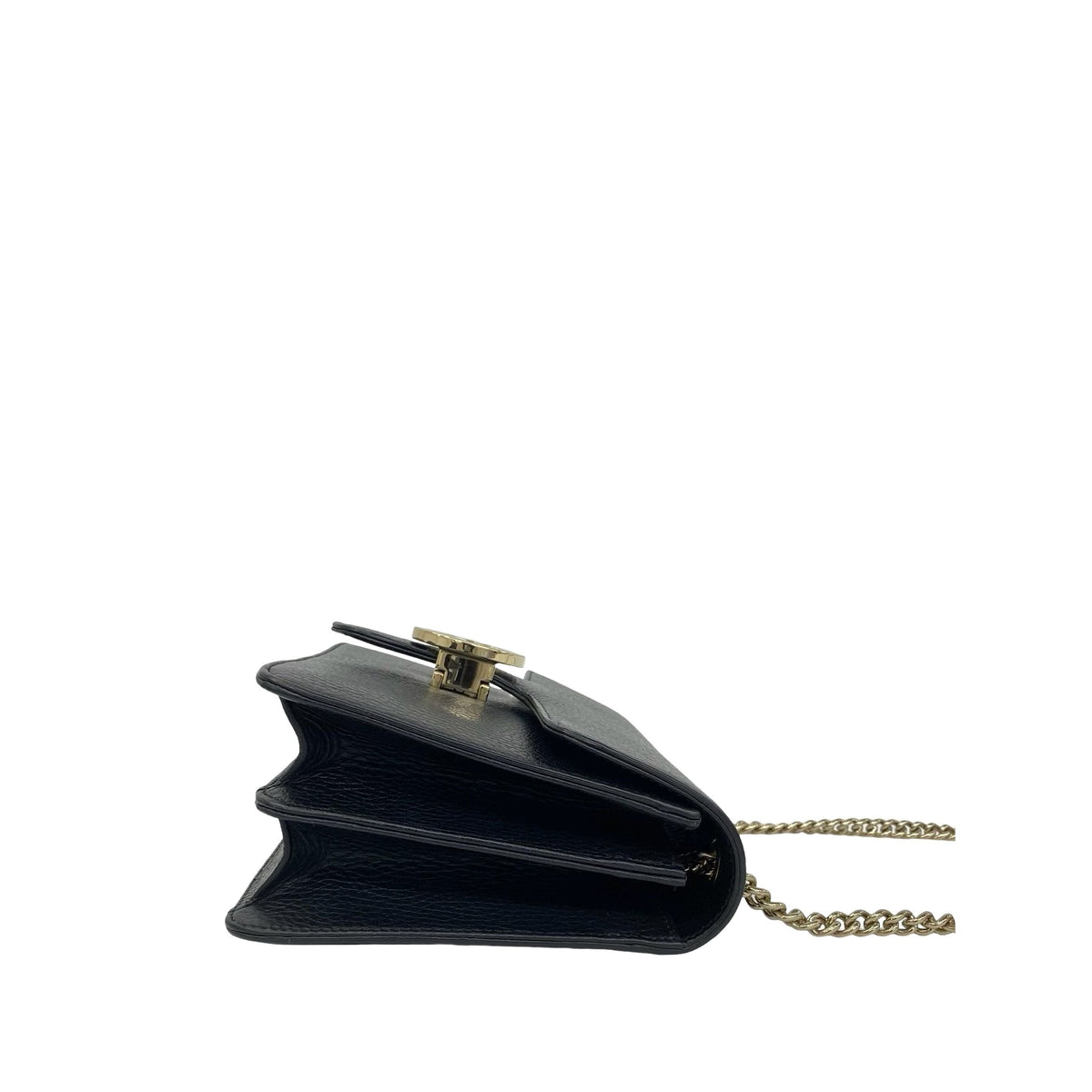 Gucci Small Dollar Calfskin Interlocking G Crossbody — Black