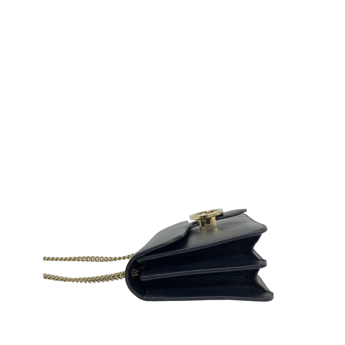 Gucci Small Dollar Calfskin Interlocking G Crossbody — Black