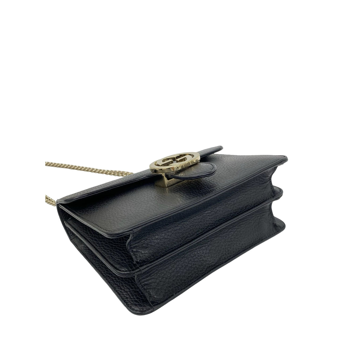 Gucci Small Dollar Calfskin Interlocking G Crossbody — Black