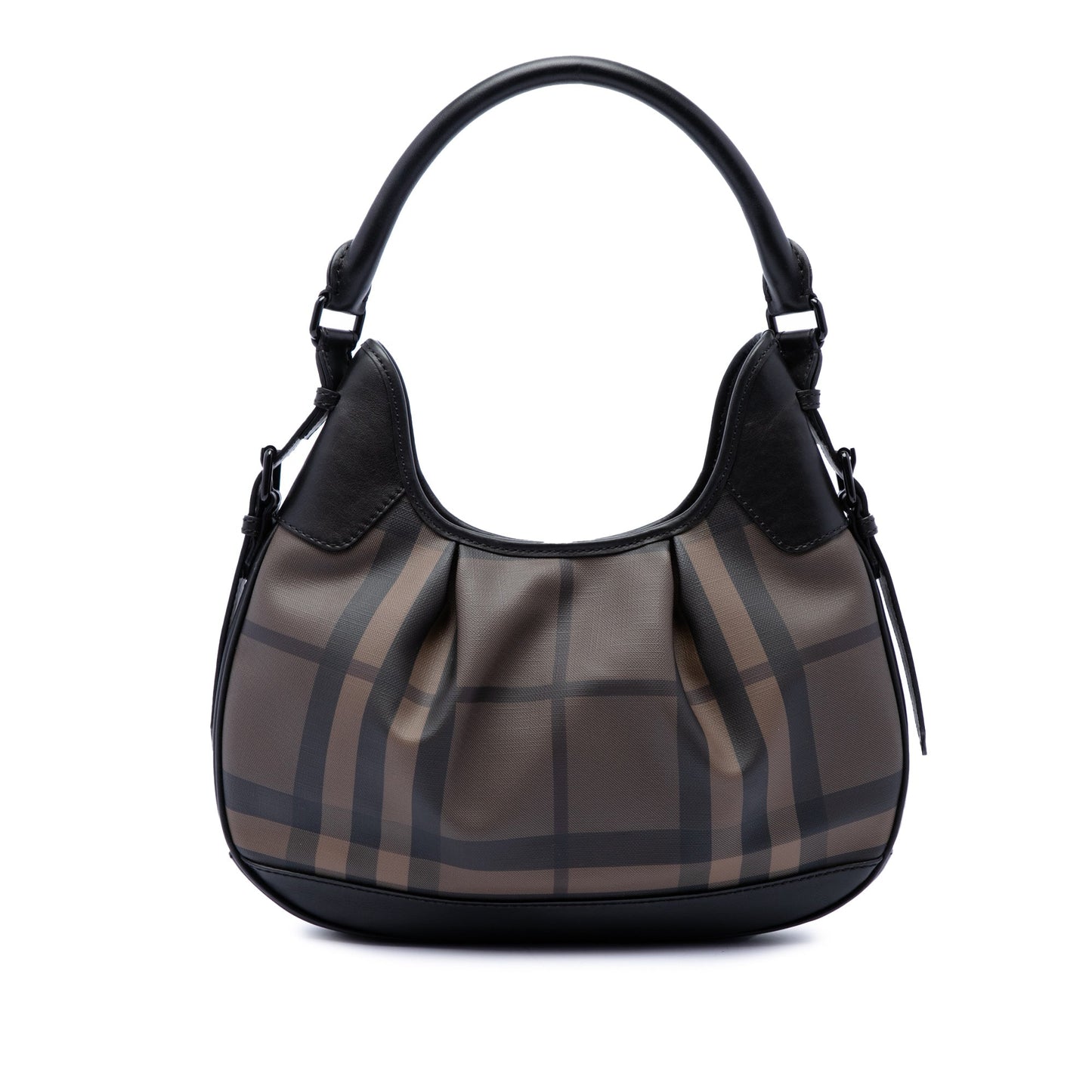 Burberry Smoke Check Coated Canvas Brooklyn Hobo