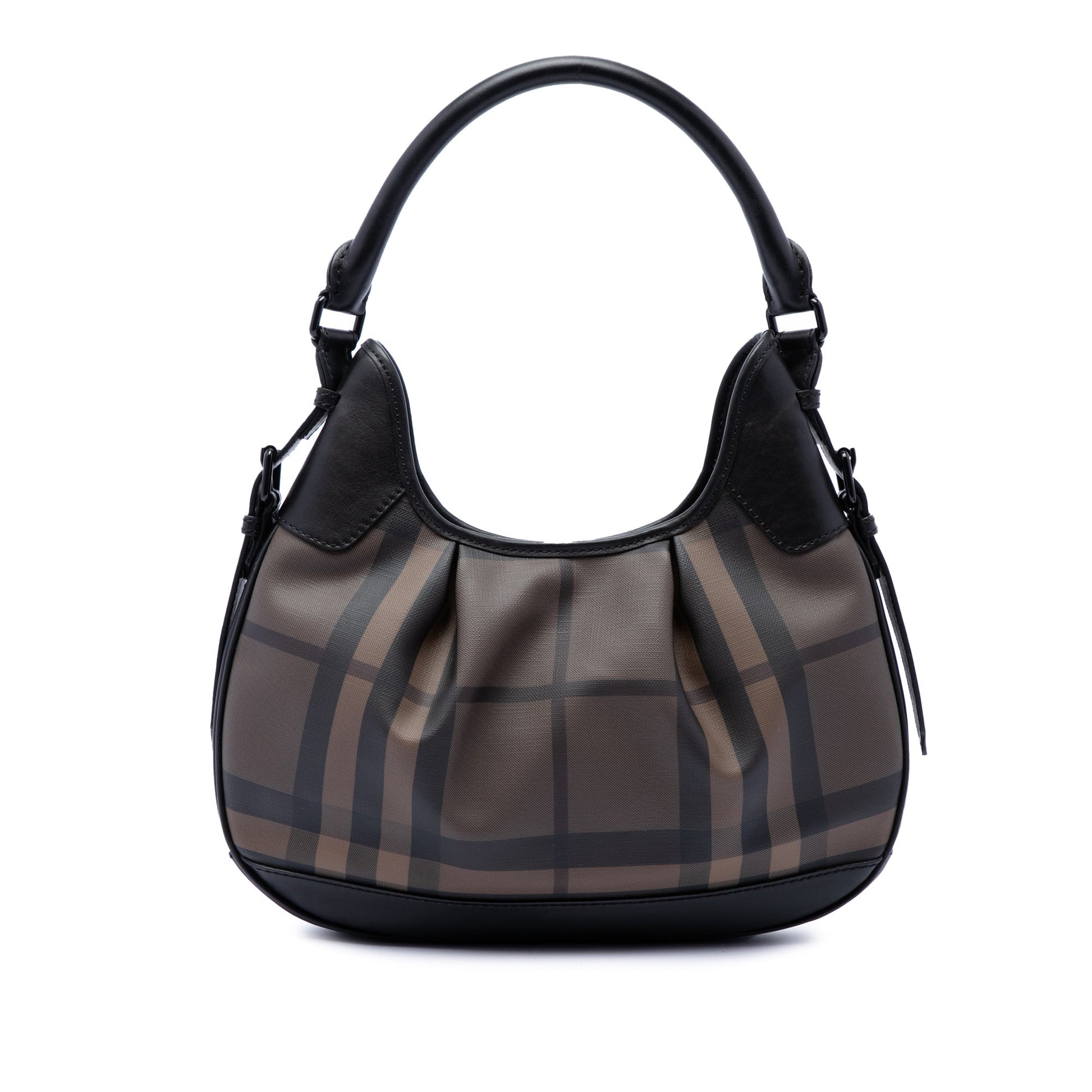 Burberry Smoke Check Coated Canvas Brooklyn Hobo