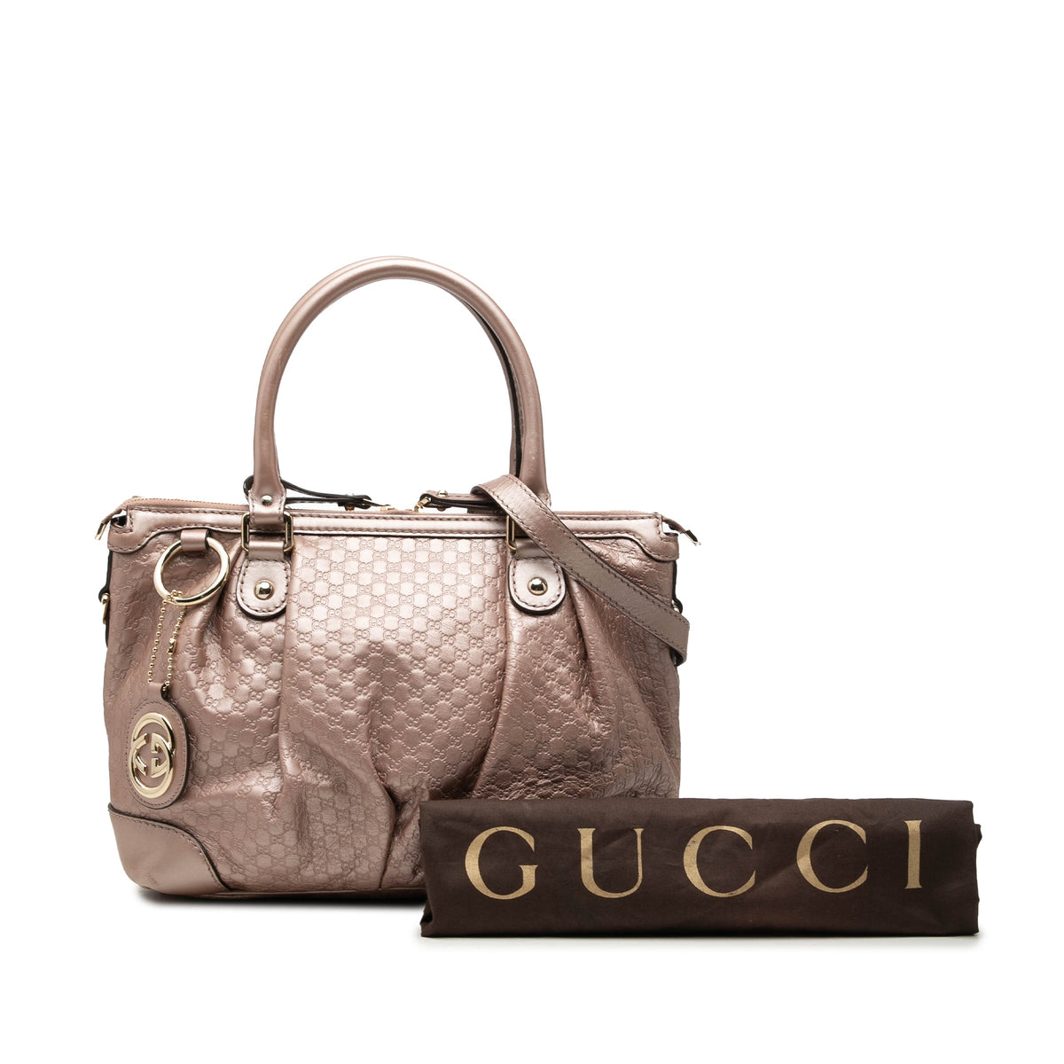 Gucci Metallic Microguccissima Sukey Satchel