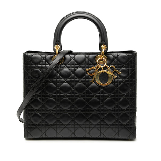 Dior Large Lambskin Cannage Lady Dior