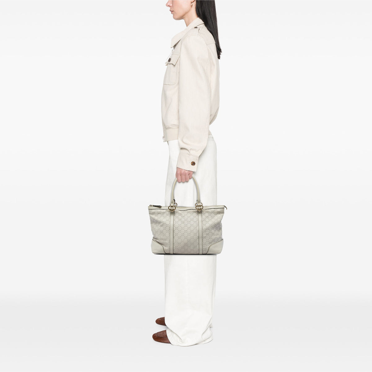 Gucci Guccissima Lovely Tote — White
