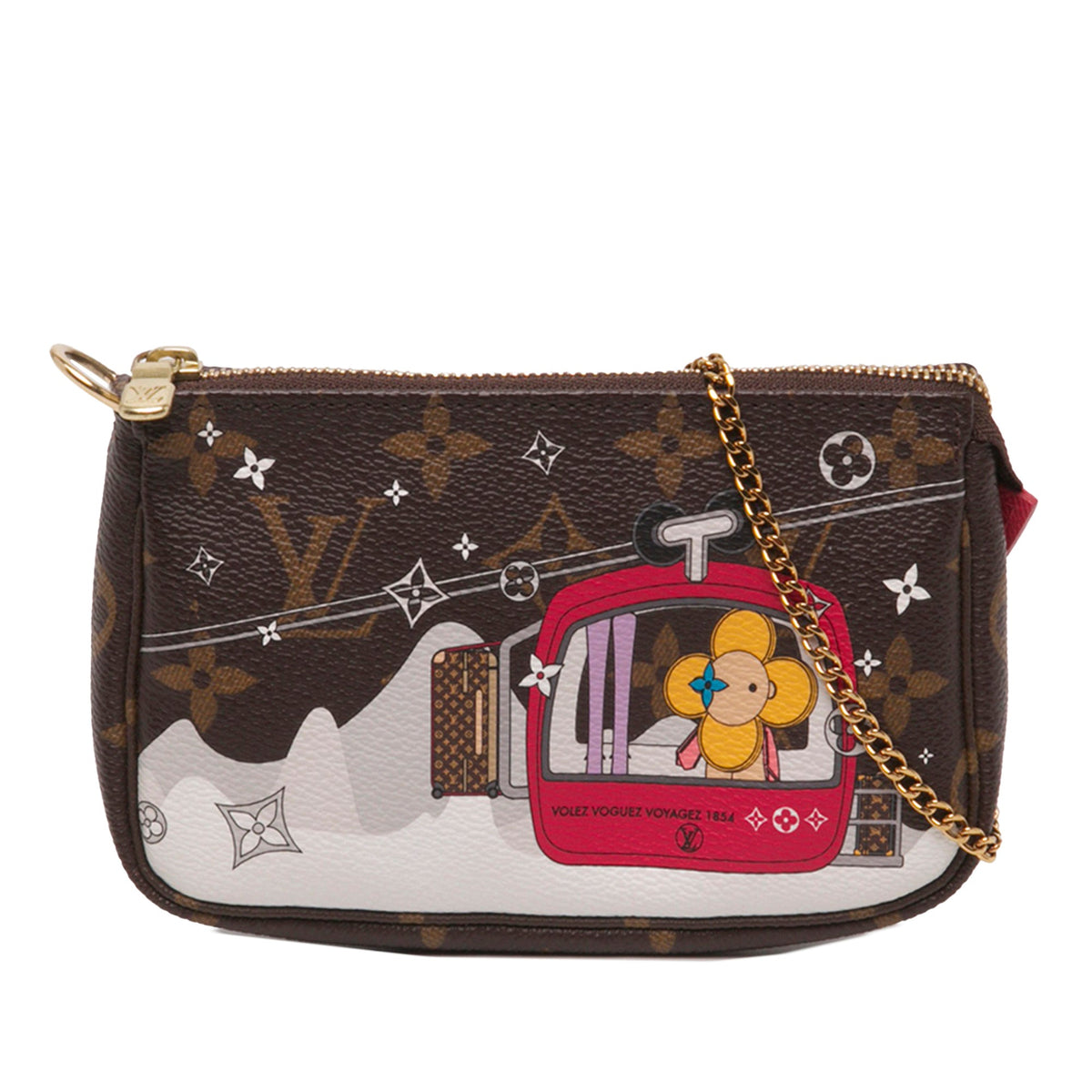 Louis Vuitton Monogram Christmas Animation Mini Courchevel Pochette Accessories — Brown
