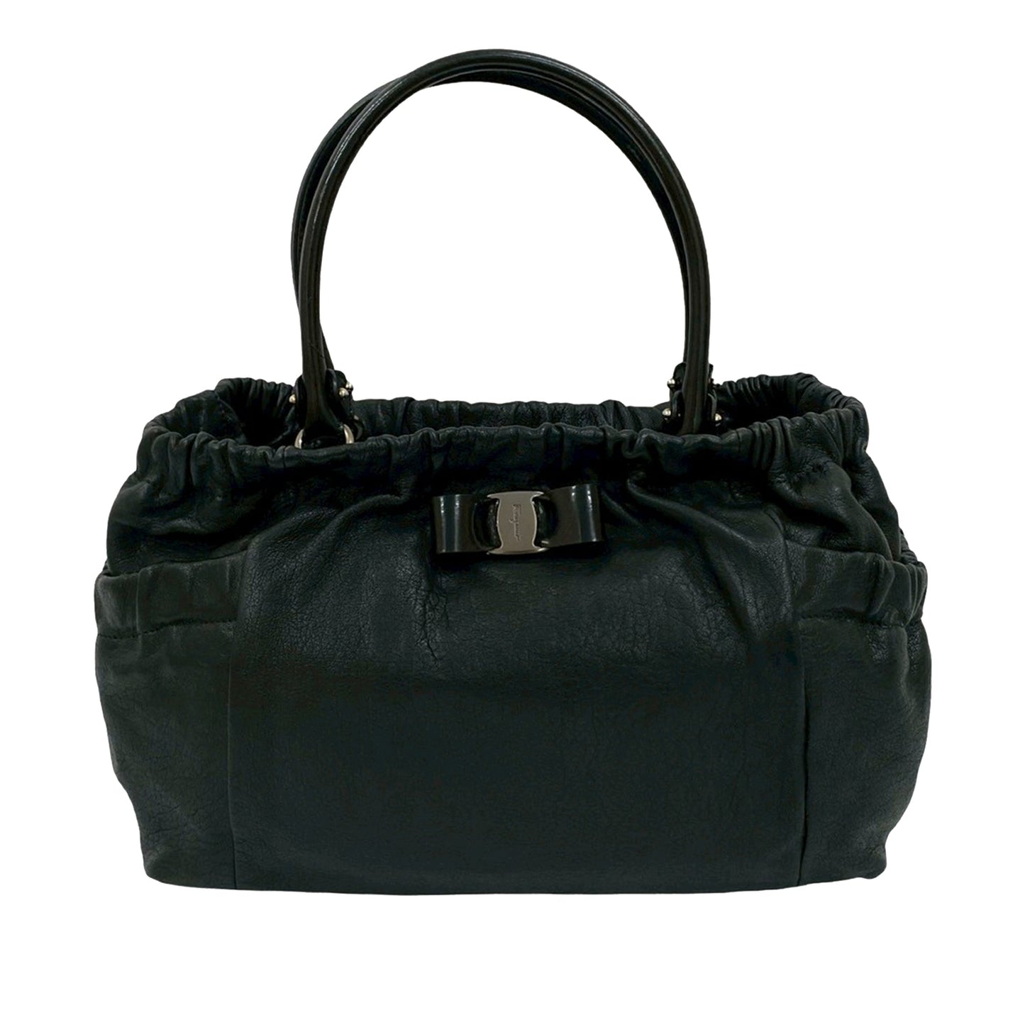 Ferragamo Leather Vara Bow Handbag