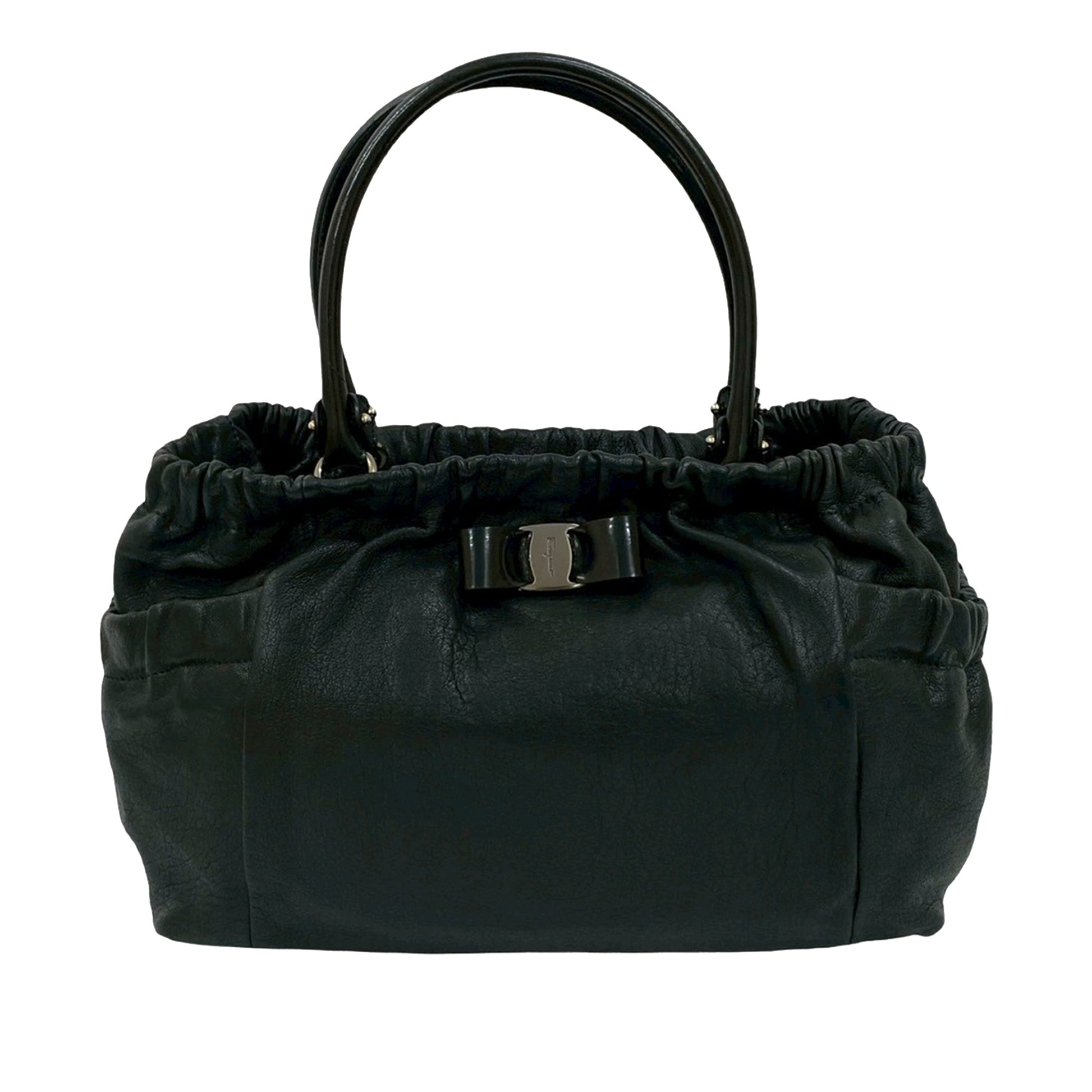 Ferragamo Leather Vara Bow Handbag